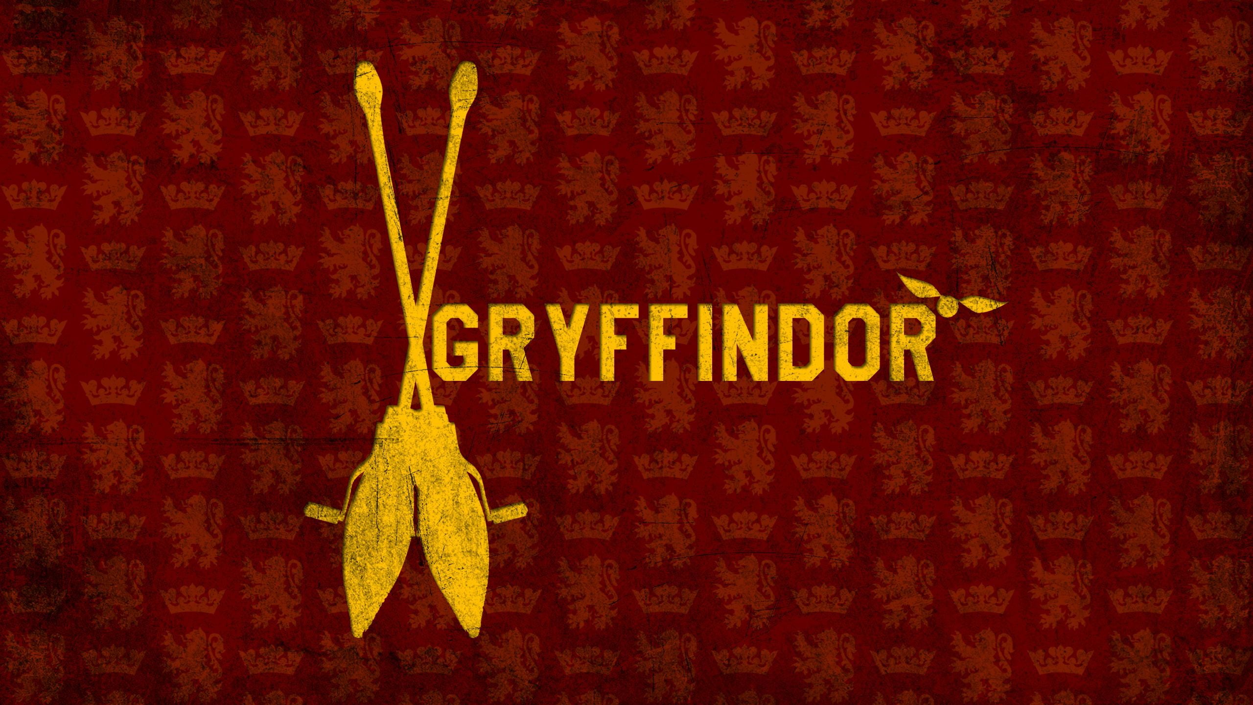 Gryffindor logo Harry Potter broom Snitch illustration backgrounds 2k