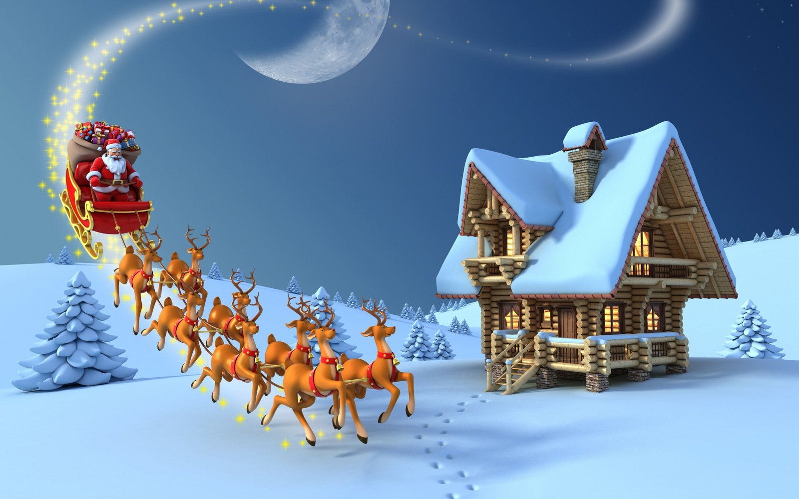 Christmas Santa Claus New Year christmas tree snow Reindeer 29 2k