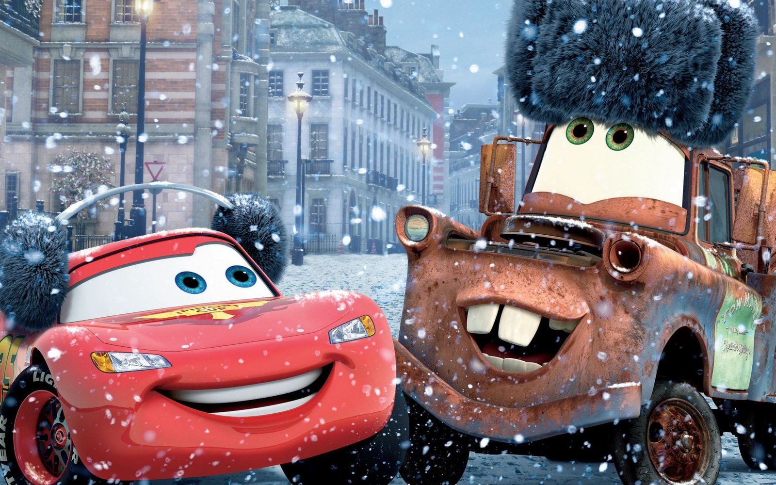 Lightning McQueen illustration winter snow machine sport