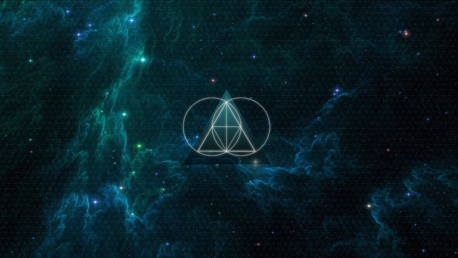 triangle and circles logo galaxy painting minimalism geometry