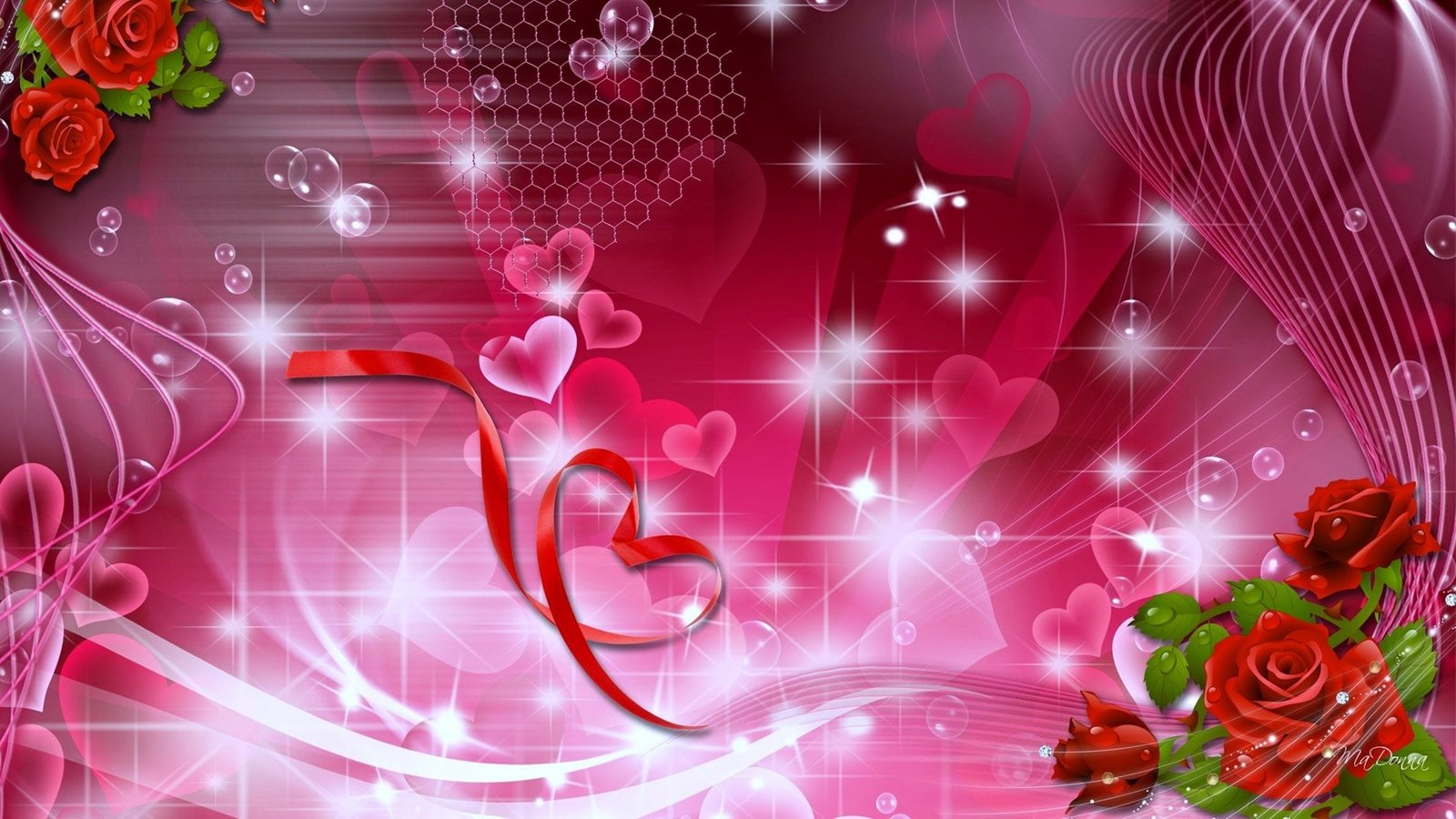 pink heart printed wallpaper Artistic Love Romantic Rose