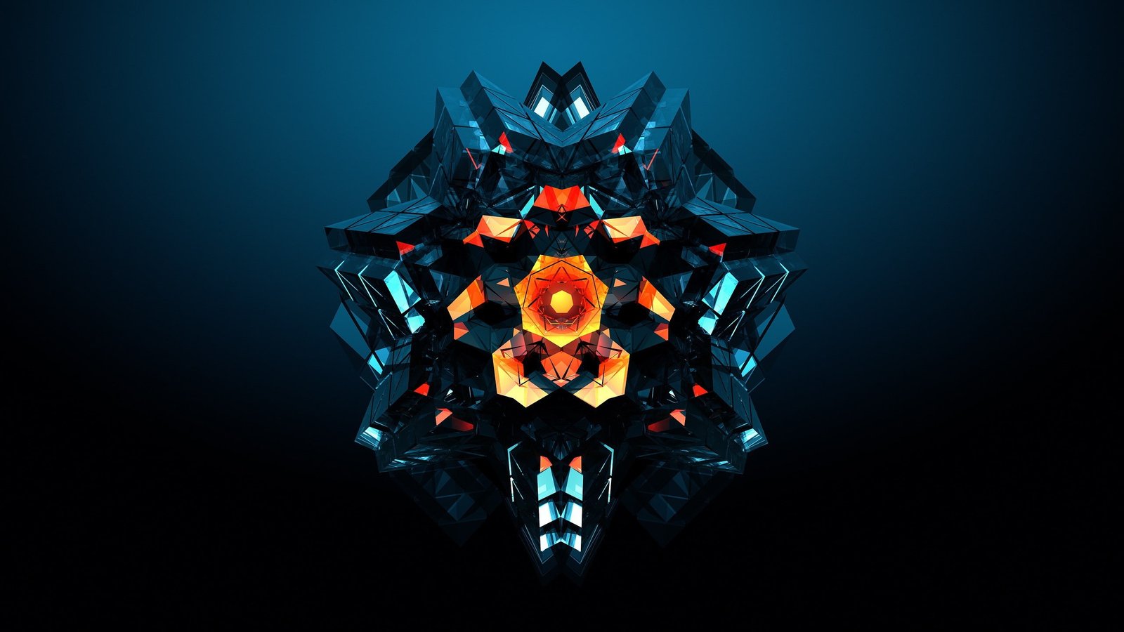 digital art cgi render abstract simple background minimalism geometry gradient symmetry facets justin maller 2k