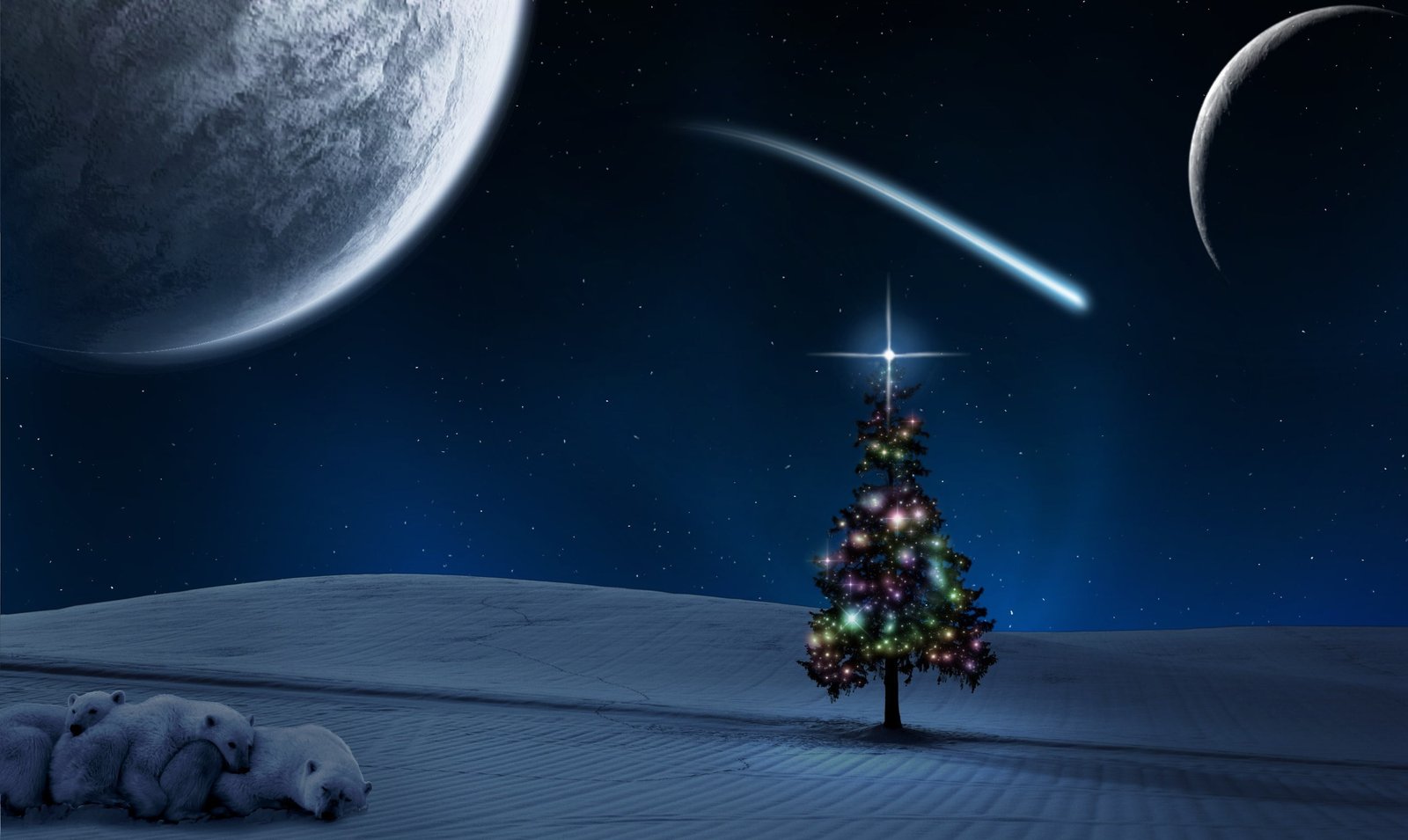 christmas night celebration tree astronomy star space 2k