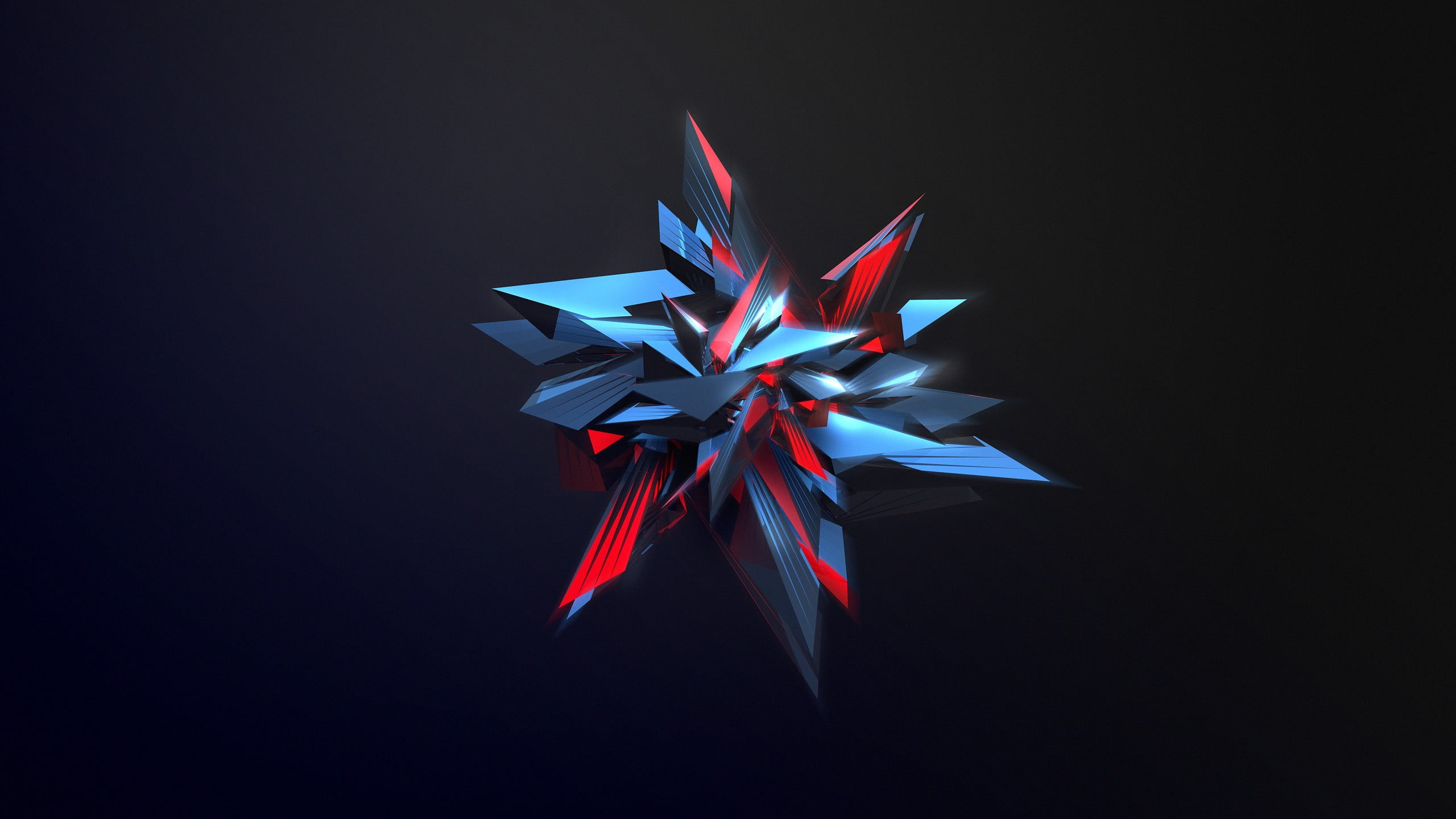 blue and red wallpaper Justin Maller Facets digital art studio shot 2k