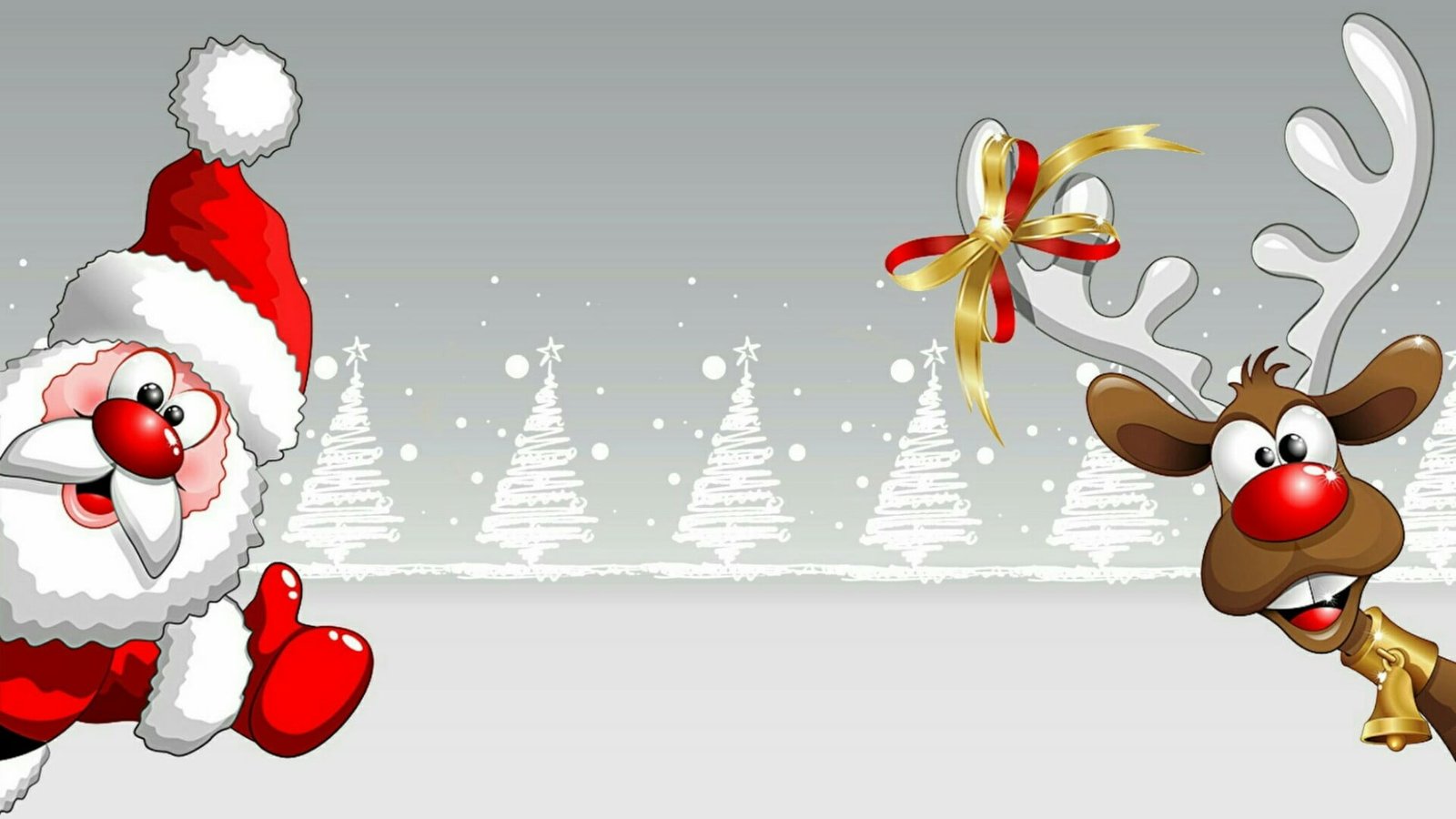christmas santa claus reindeer cartoon ornament