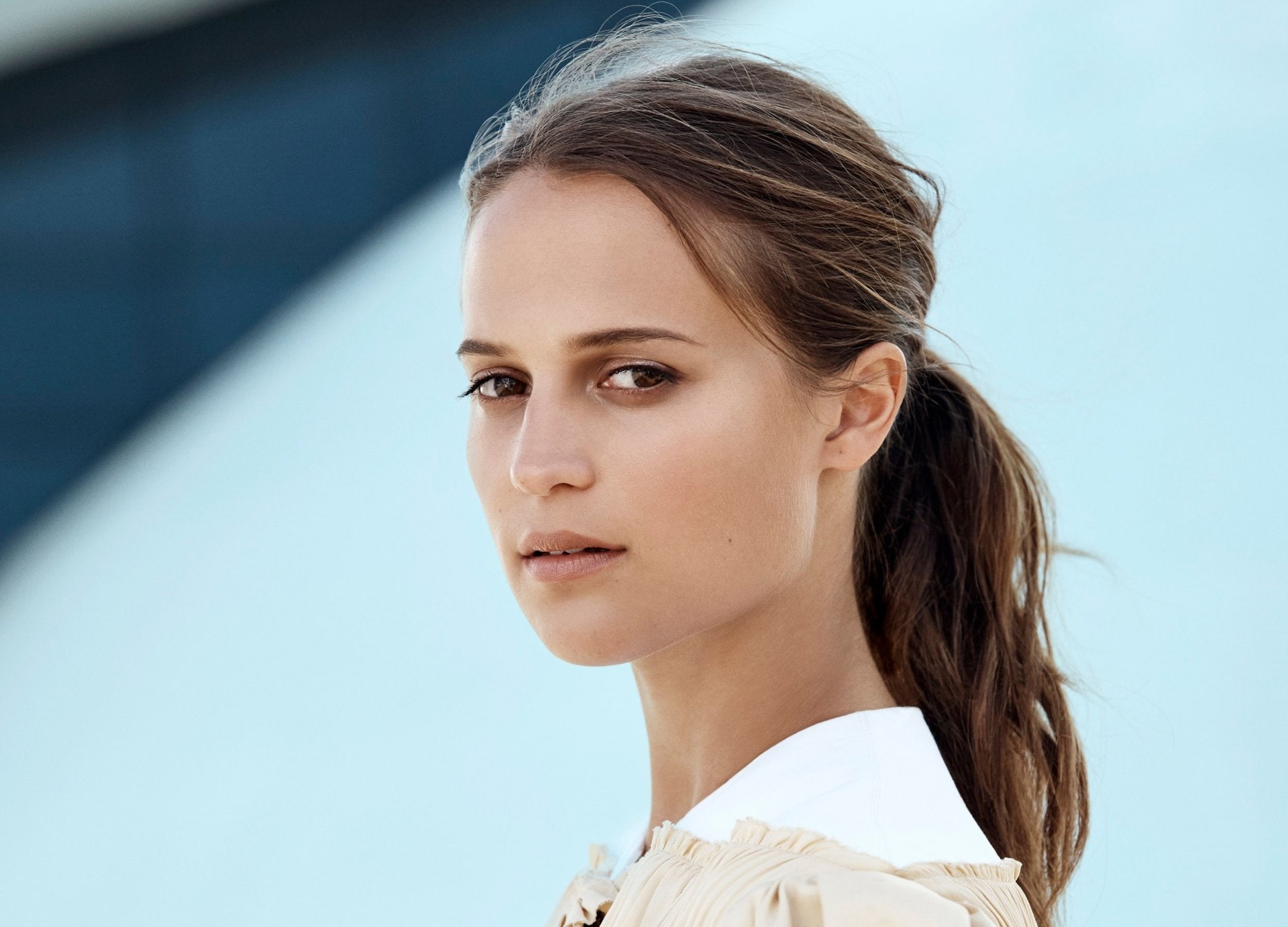 Actresses Alicia Vikander Brown Eyes Brunette Face Swedish 30
