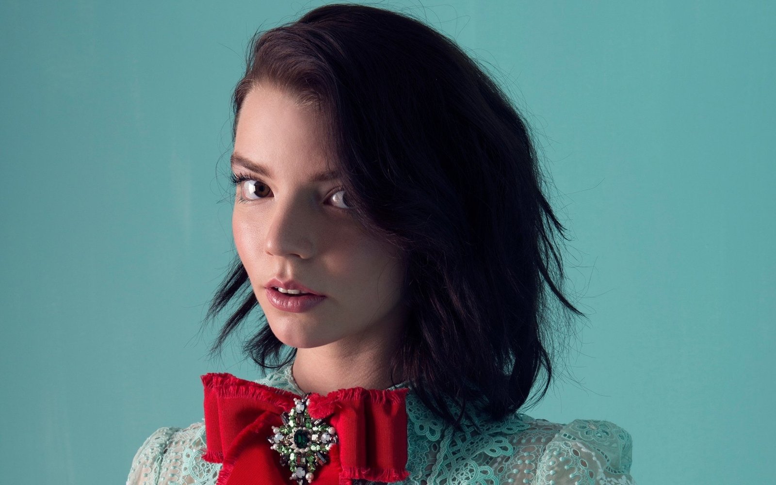 Actresses Anya Taylor Joy American Brown Eyes Brunette