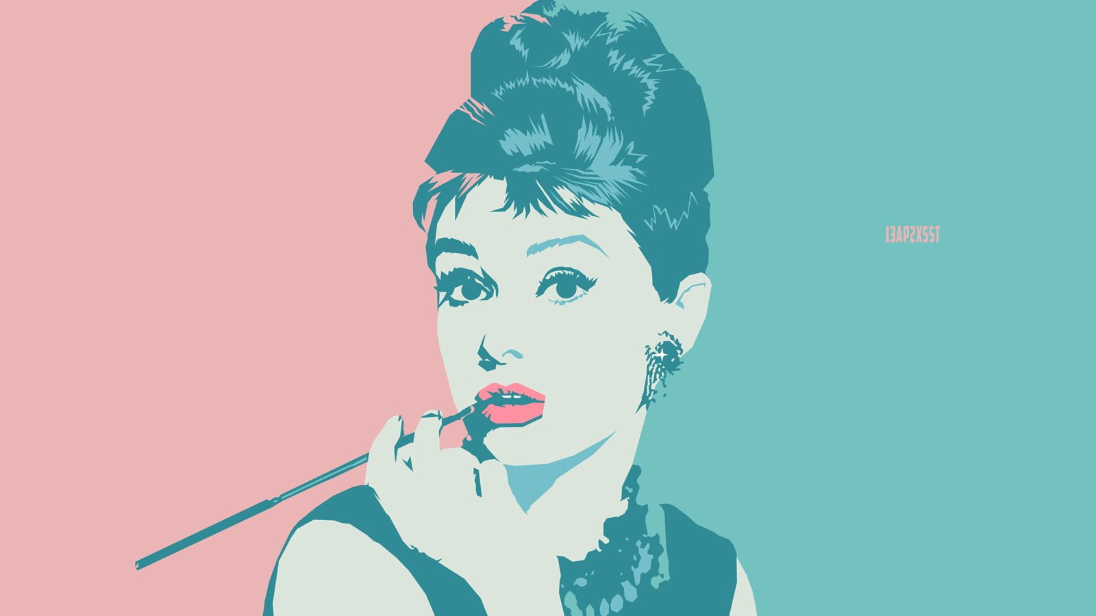 Actresses Audrey Hepburn Artistic Celebrity Portrait
