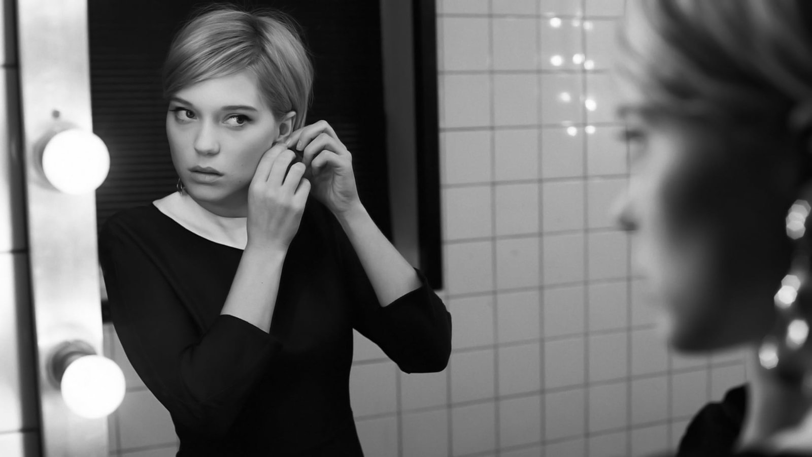 actress French L a Seydoux mirror one person portrait