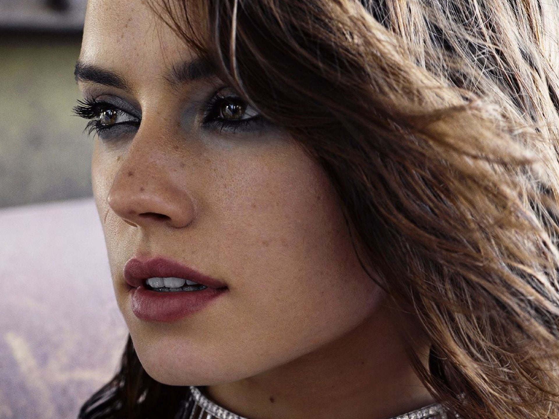 Actresses Daisy Ridley Brown Eyes Brunette English Face