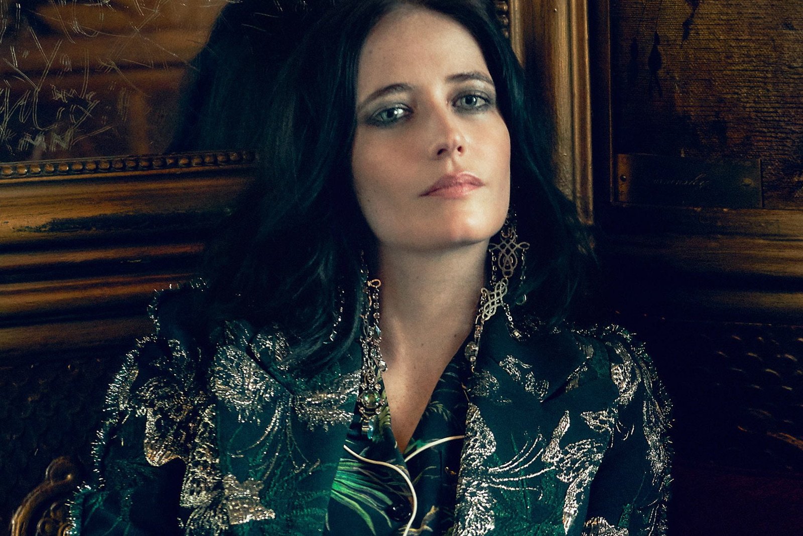 Actresses Eva Green Blue Eyes Brunette Face