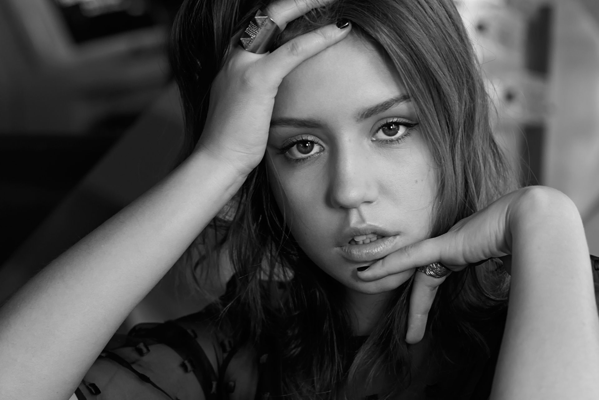 Actresses Adele Exarchopoulos Black amp; White Face French
