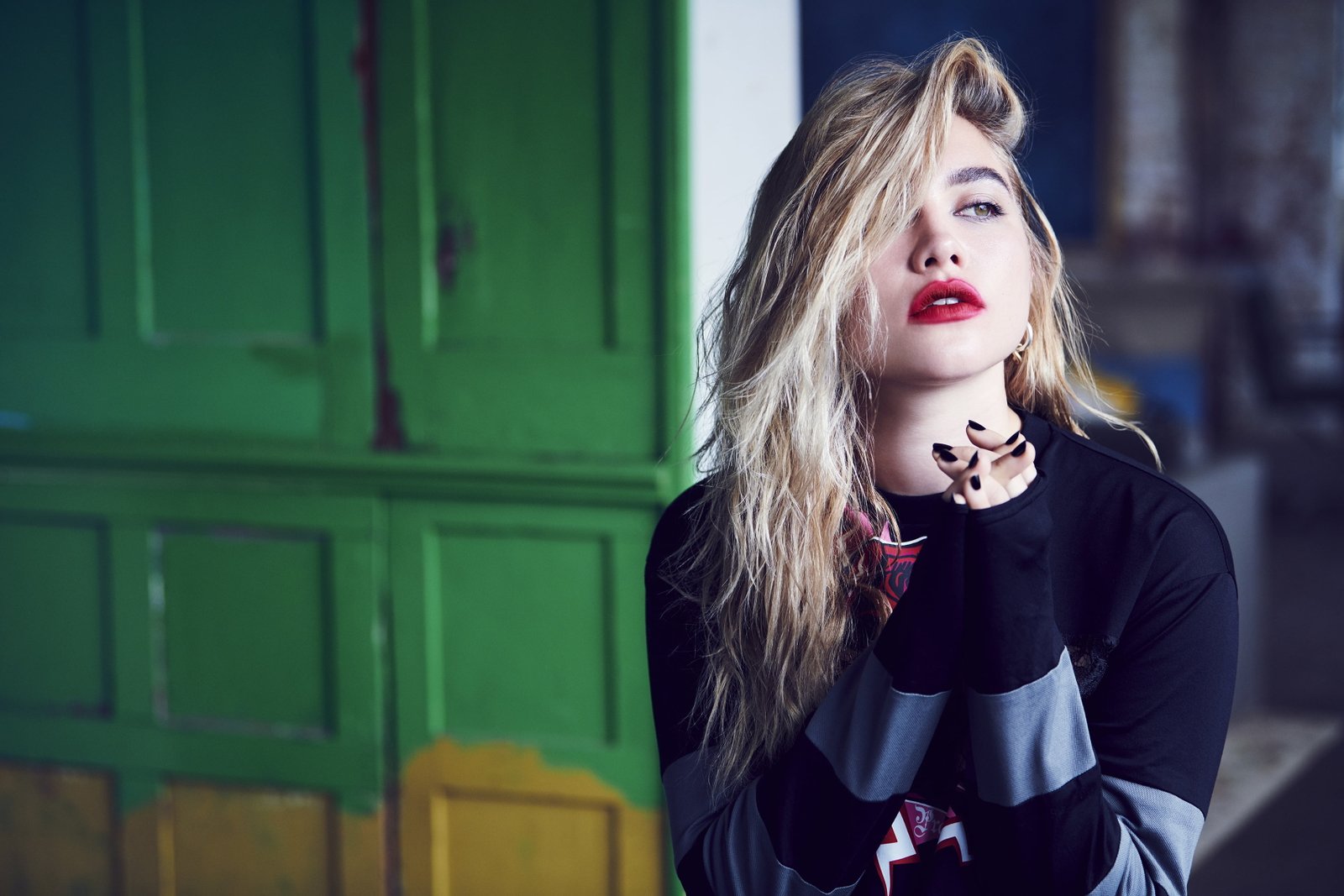 Actresses Florence Pugh Blonde English Girl Lipstick 2k