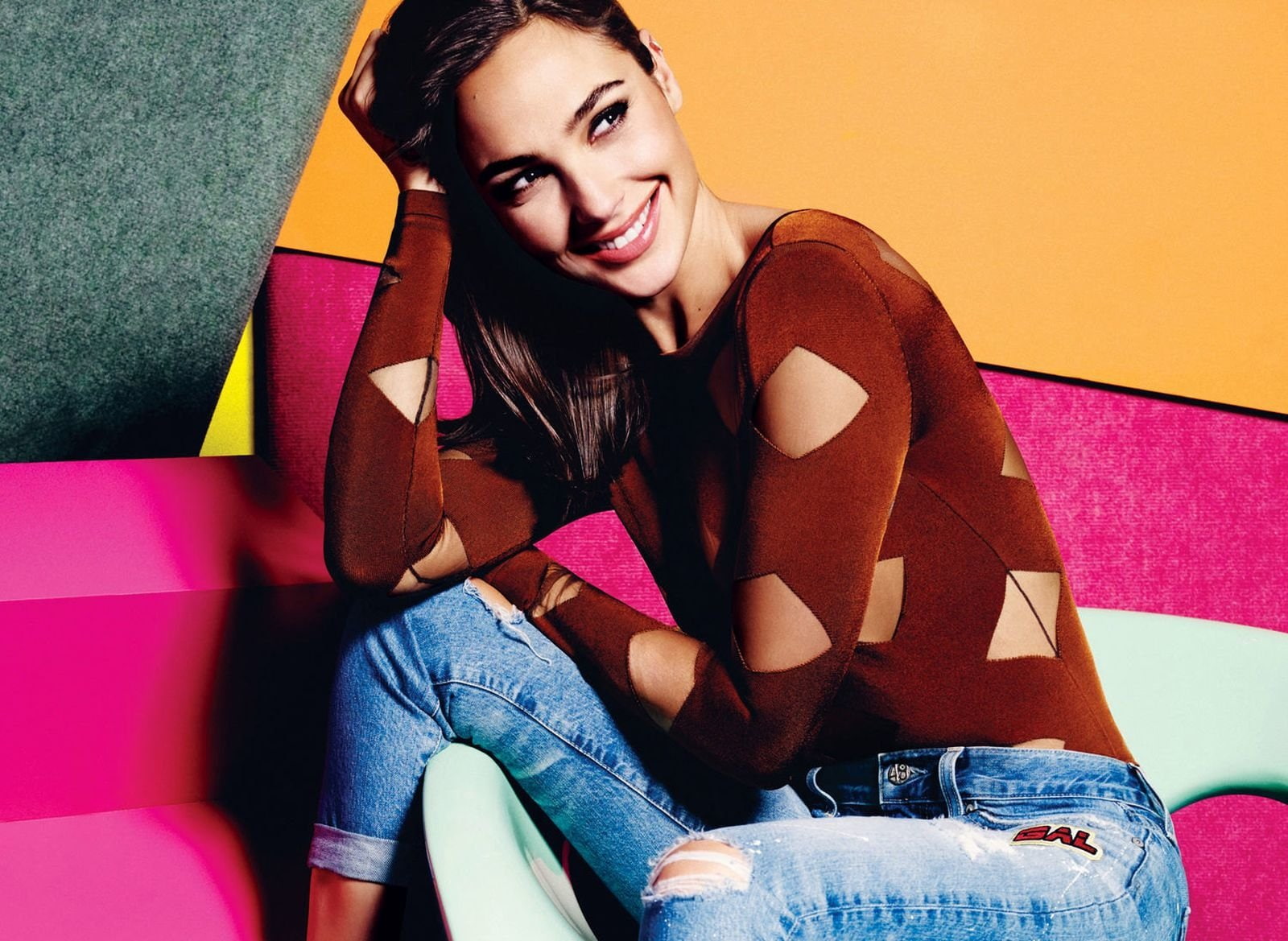 Actresses Gal Gadot Brown Eyes Brunette Israeli Smile