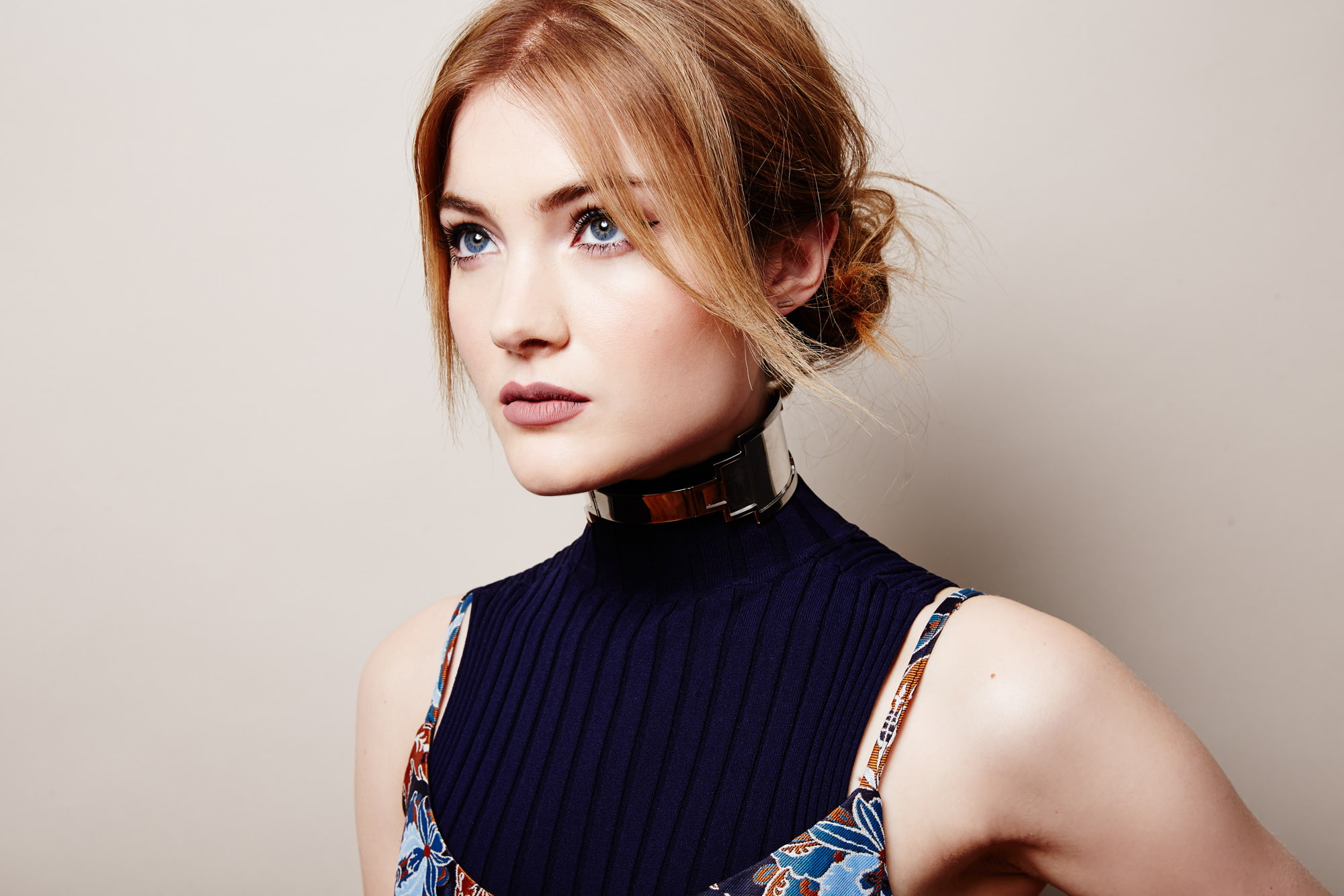 Skyler Samuels actress women blue eyes redhead long eyelashes 2k