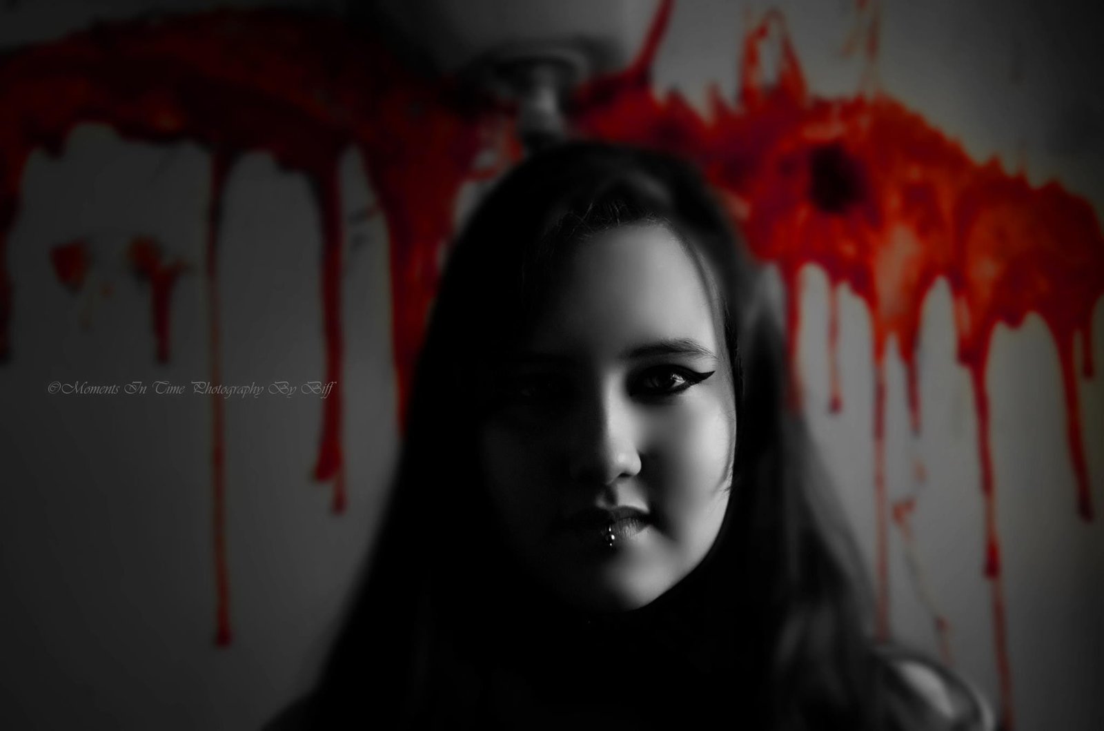 women actress face blood portrait headshot one person 2k