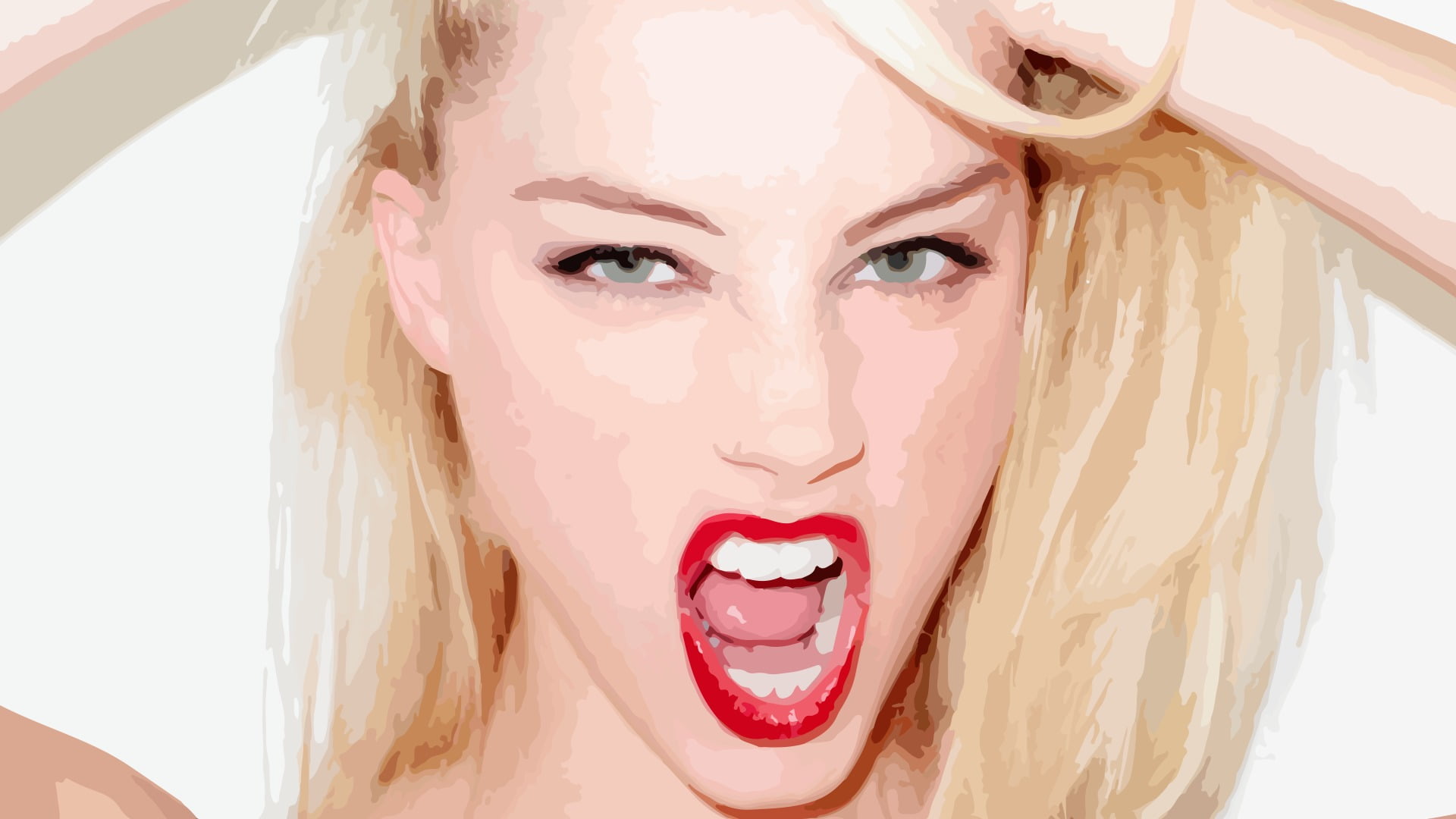 women's red lipstick vector art Terry Richardson Amber Heard