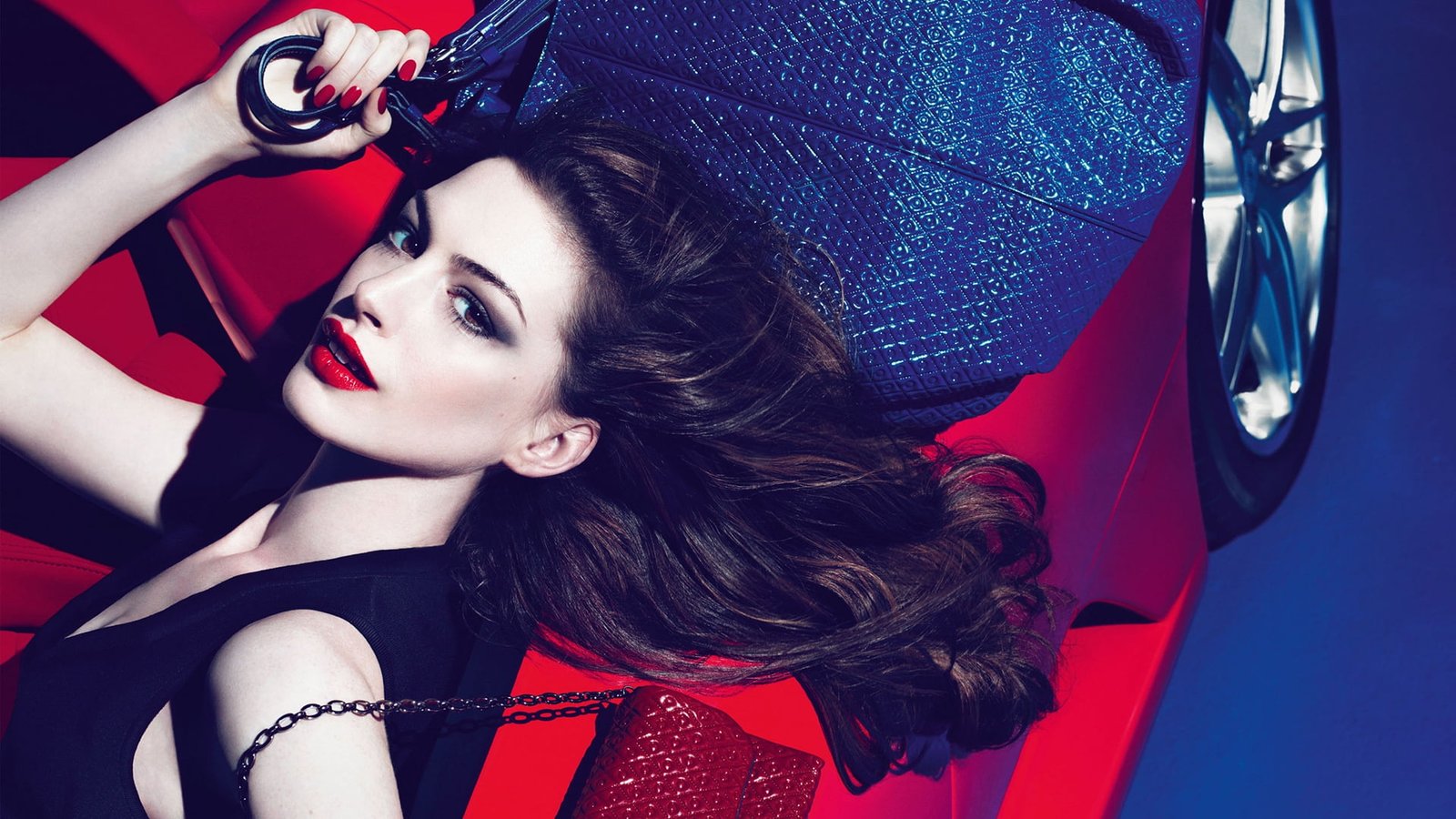 Anne Hathaway actress women brunette long hair model looking at viewer