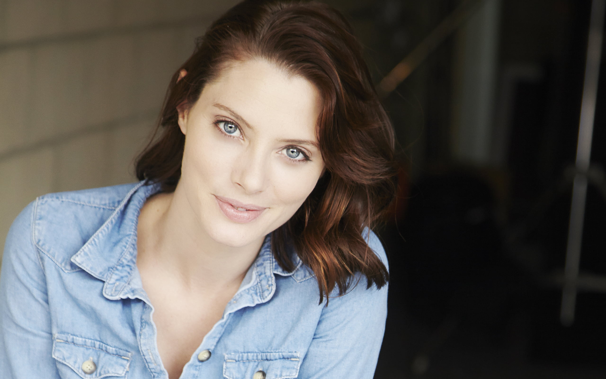April Bowlby women actress brunette jean shirt portrait 2k