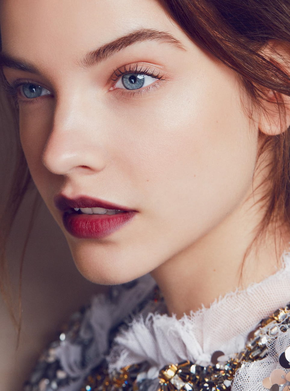 Barbara Palvin women model actress face blue eyes brunette