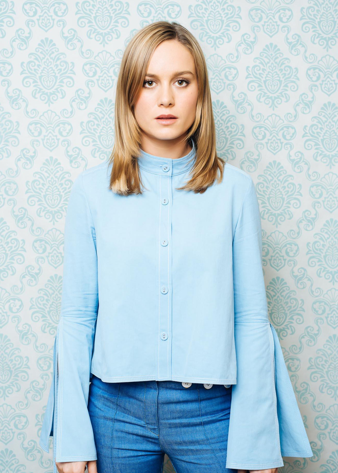 Brie Larson actress women portrait looking at camera hair