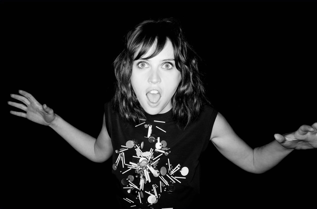 Felicity Jones women actress monochrome front view black background