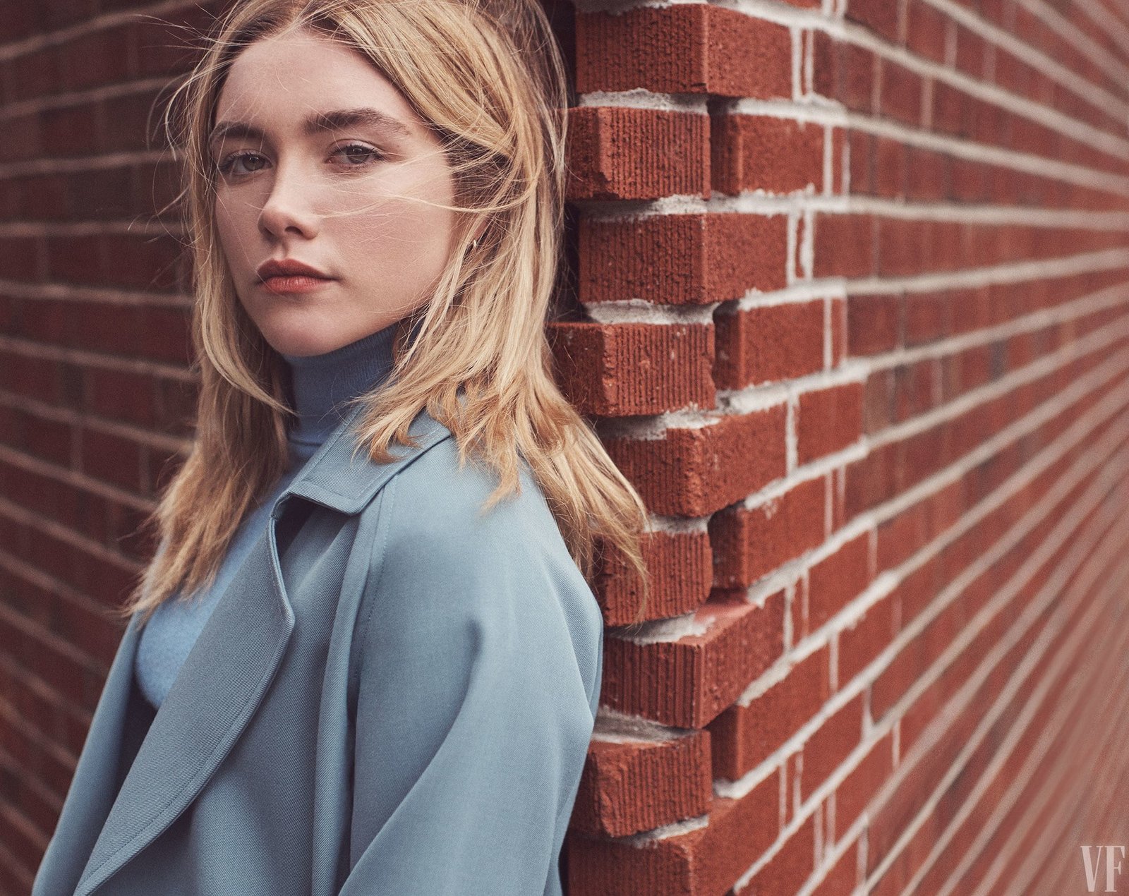 Florence Pugh women actress green eyes lipstick bricks 2k