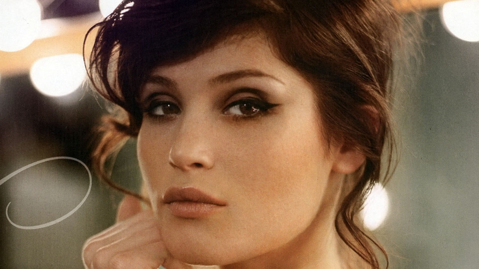 Gemma Arterton women model actress face brunette brown eyes