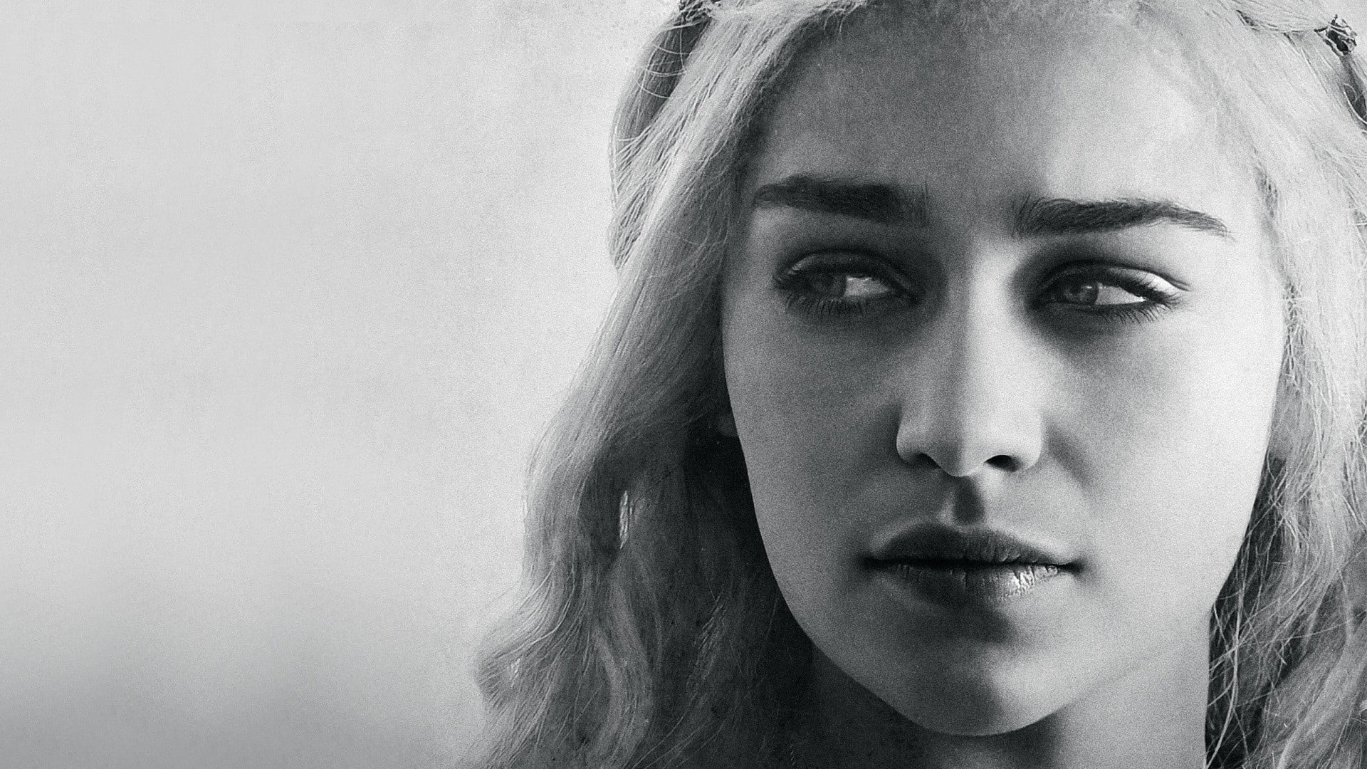 Emilia Clarke Game of Thrones Daenerys Targaryen monochrome