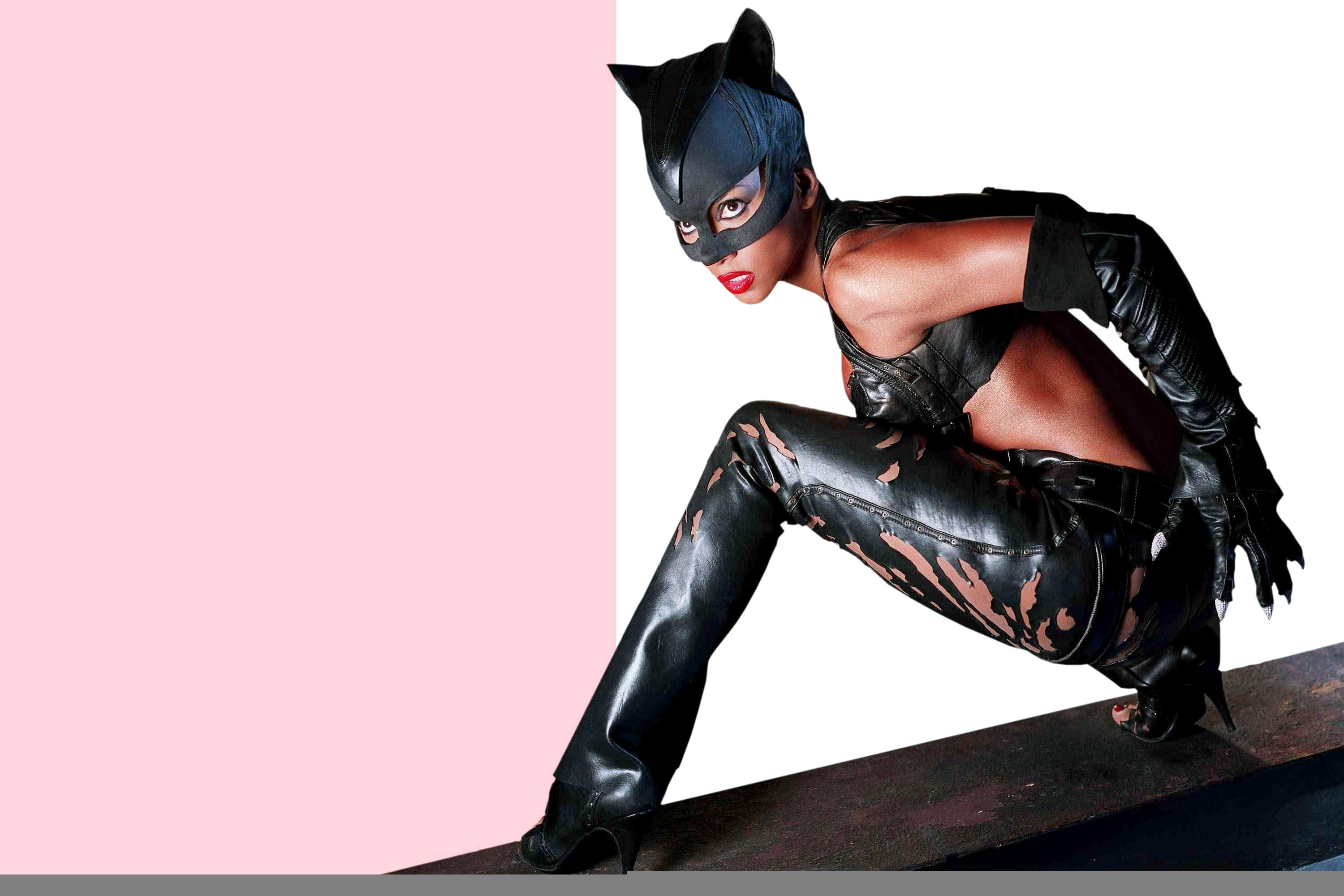 Halle Berry catwoman costume pink actress black 2k