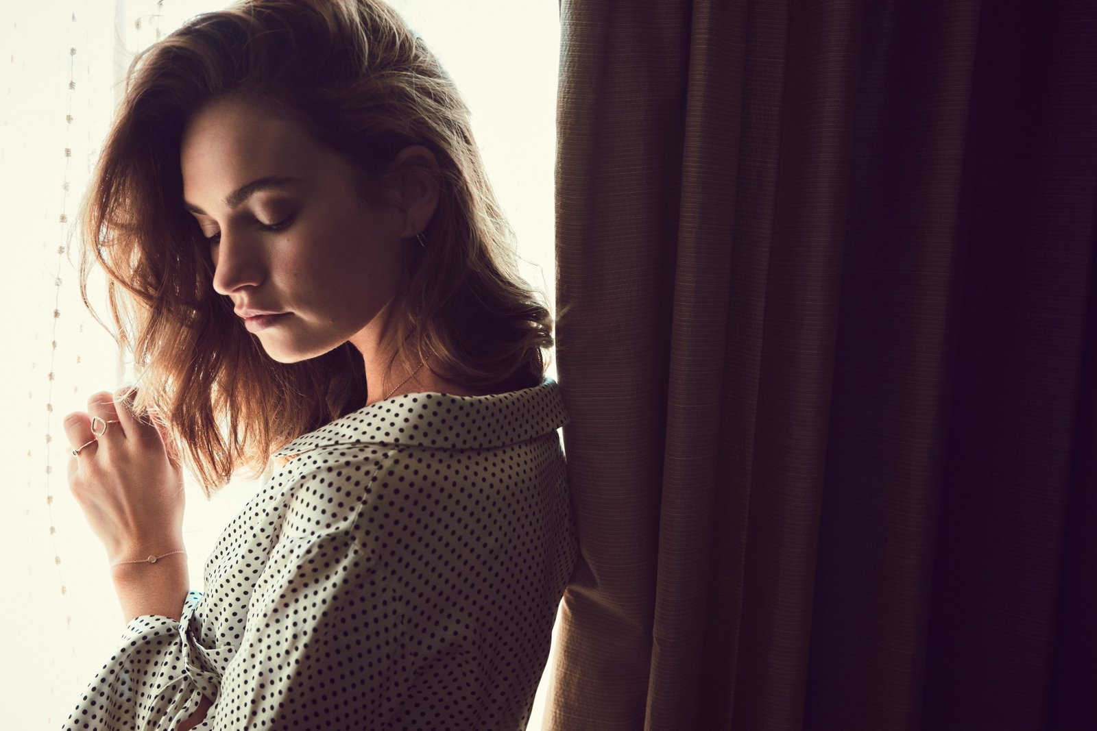 Lily James women actress one person young adult indoors 2k 4k 5k