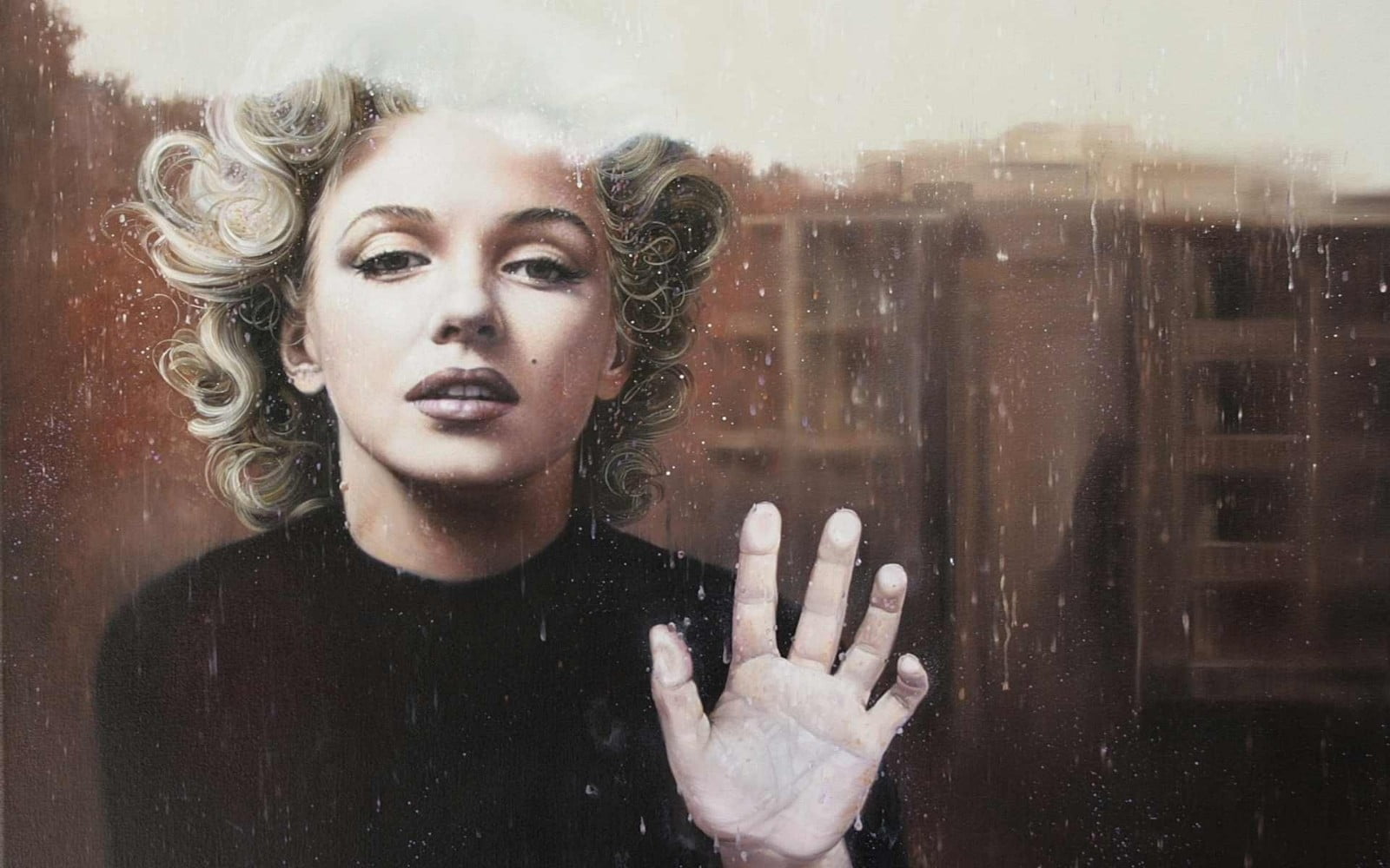 Marilyn Monroe vintage women digital art actress blonde