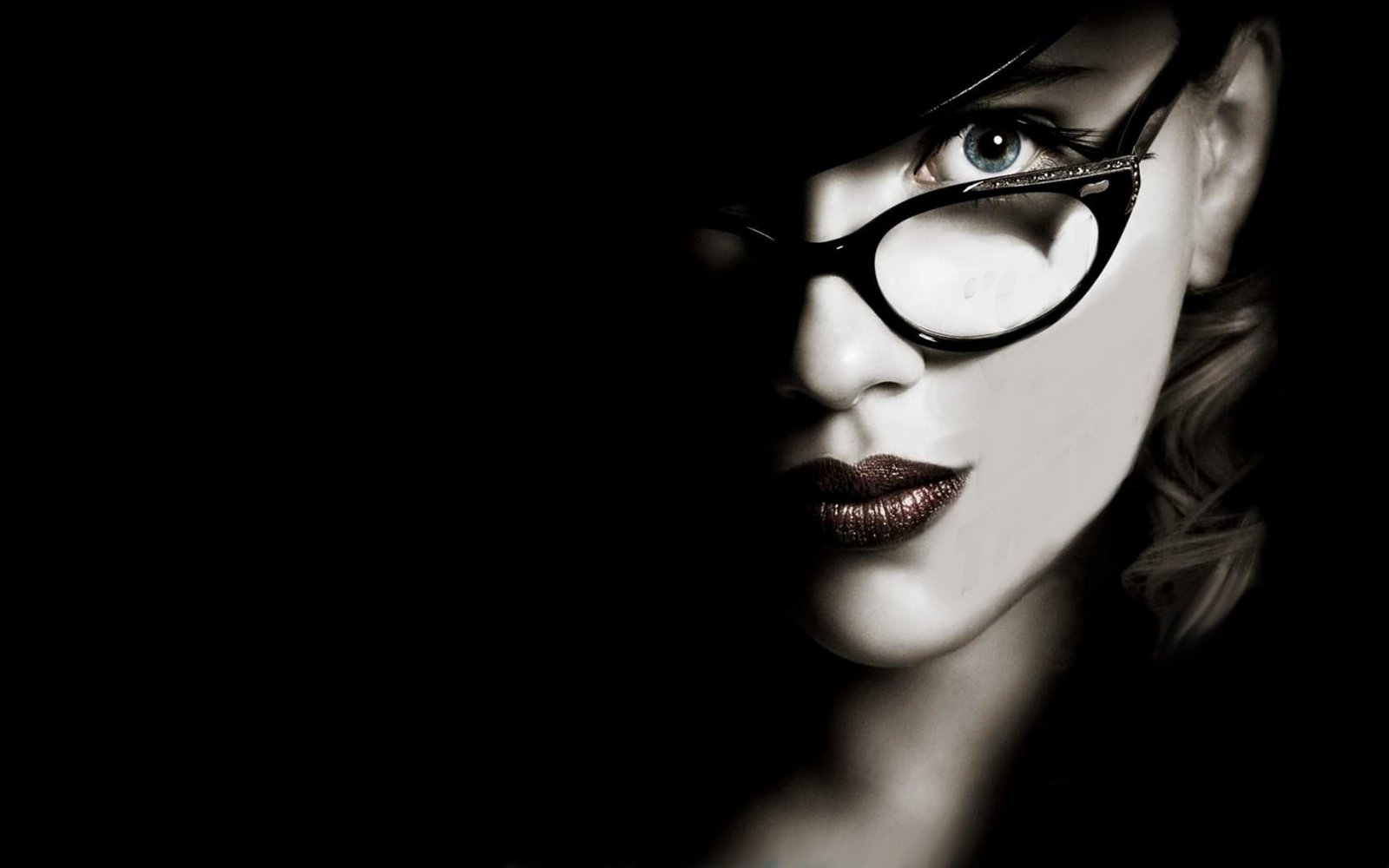 Scarlett Johansson women with glasses face actress