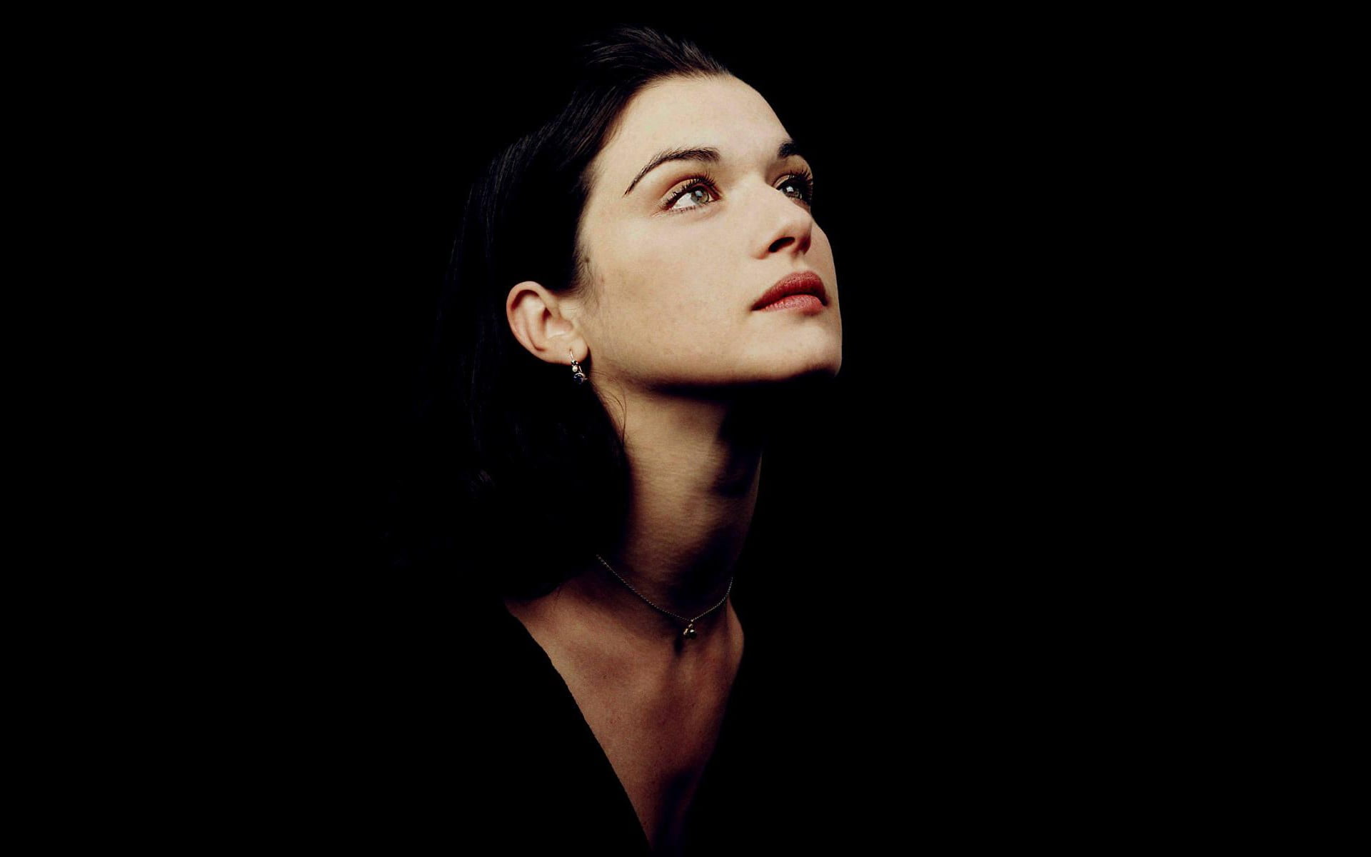 Rachel Weisz women brunette actress black face one person