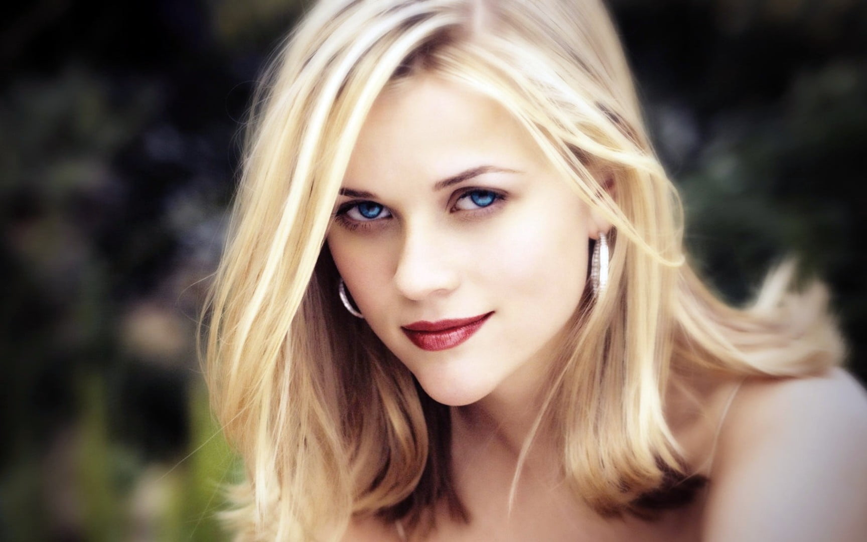 Reese Witherspoon women actress blonde blue eyes photo manipulation