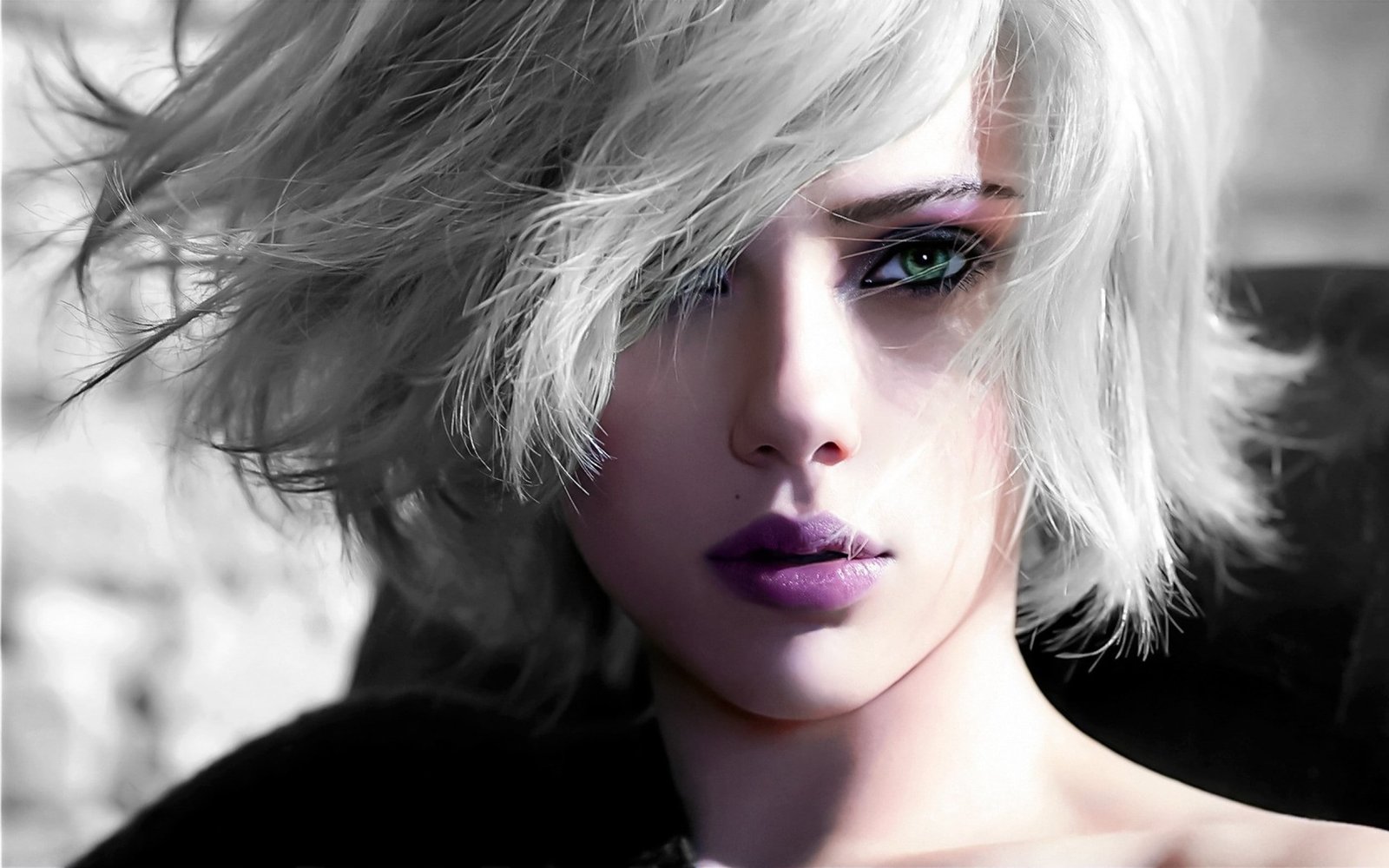 Scarlett Johansson blonde white haired woman actress person 2k