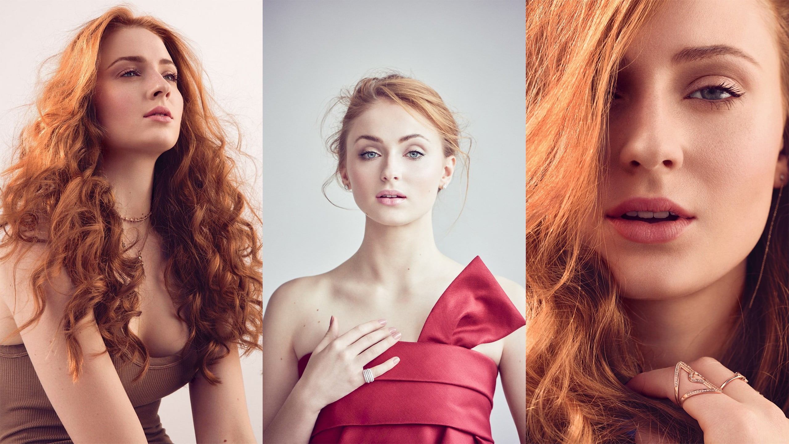 Sophie Turner redhead women collage actress beauty young adult 2k