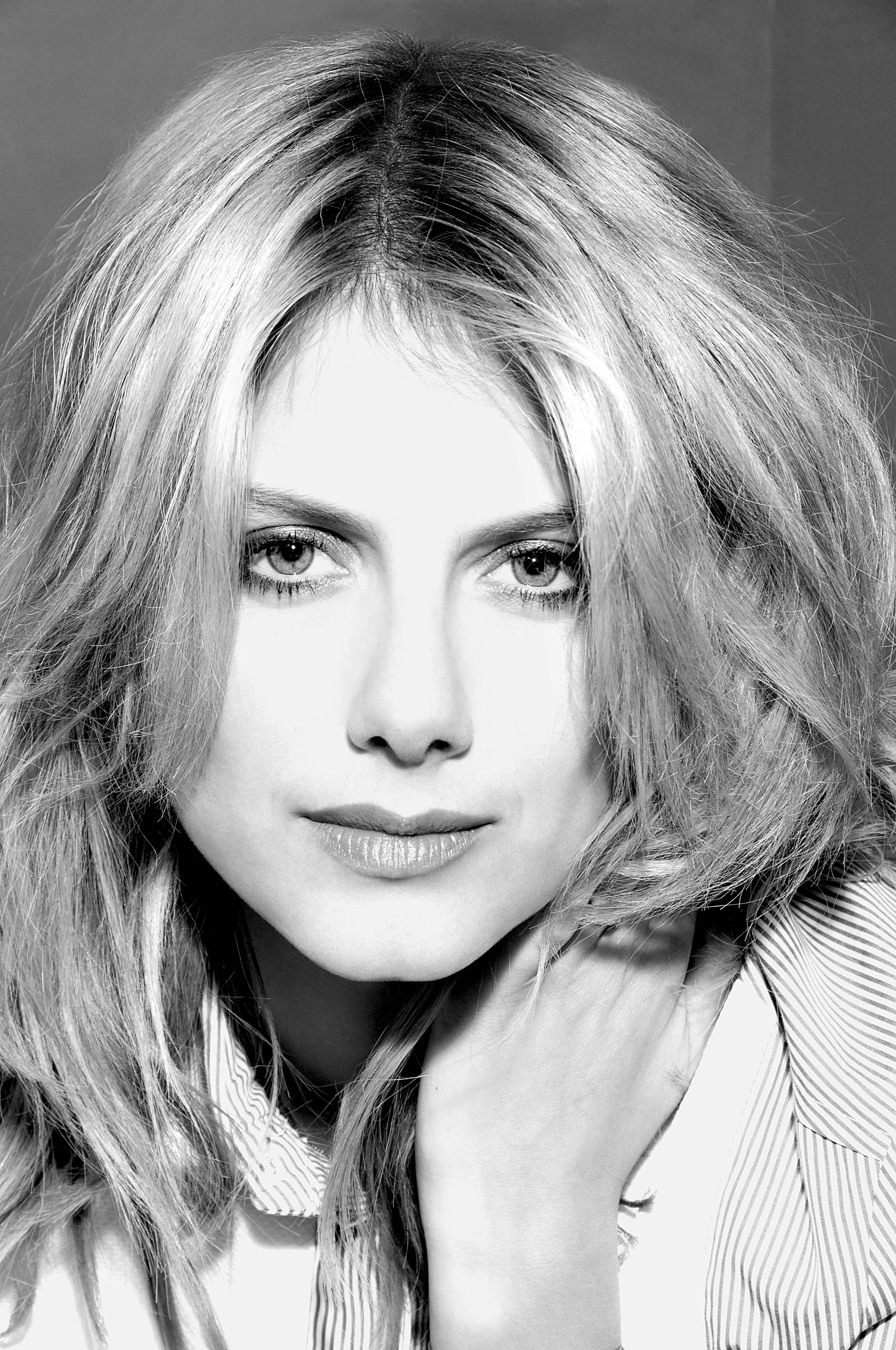 M lanie Laurent French actress monochrome portrait young adult 2k