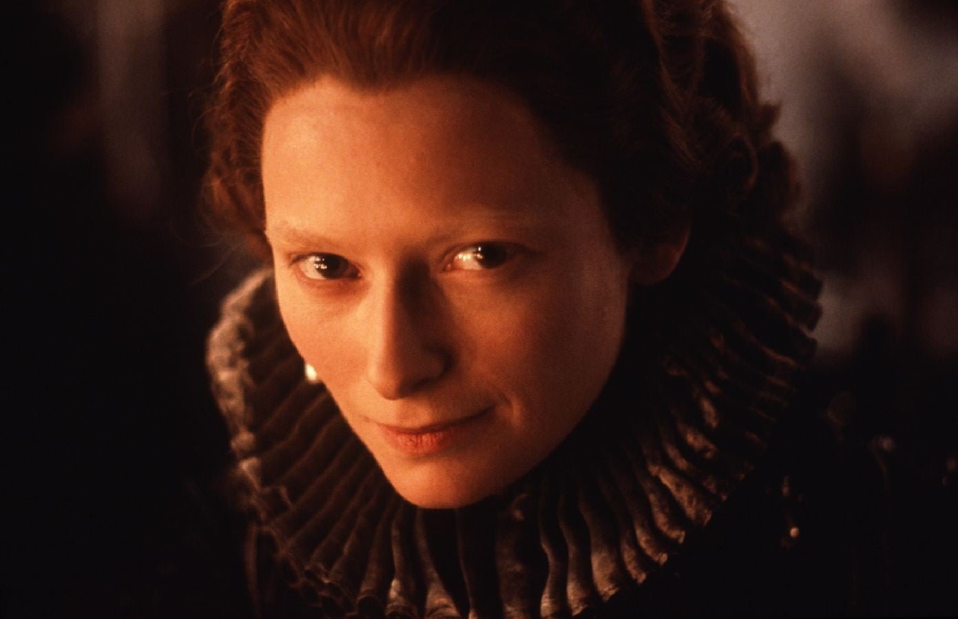 tilda swinton women actress portrait headshot looking at camera