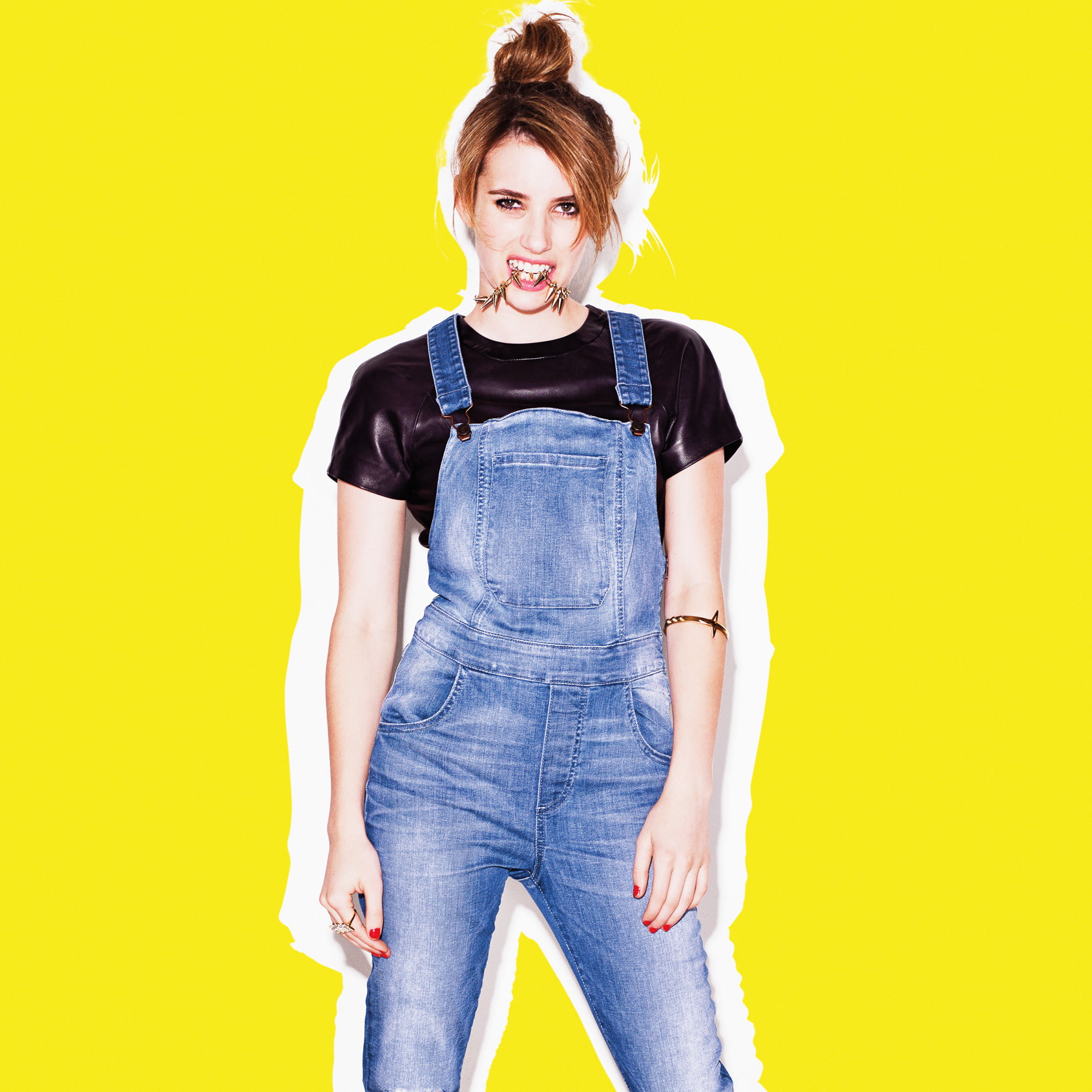 women actress Emma Roberts portrait looking at camera young adult