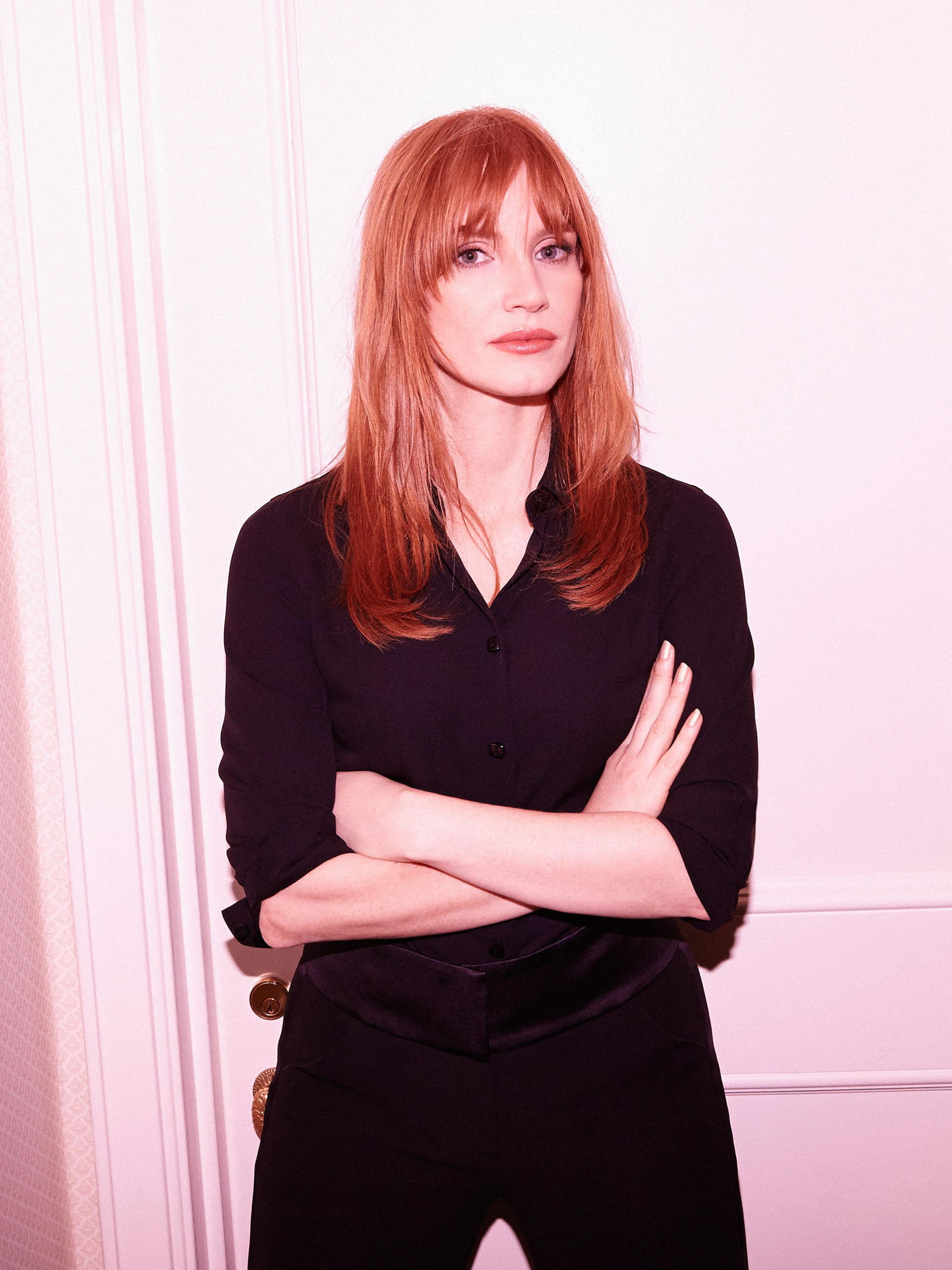 women actress Jessica Chastain portrait looking at camera