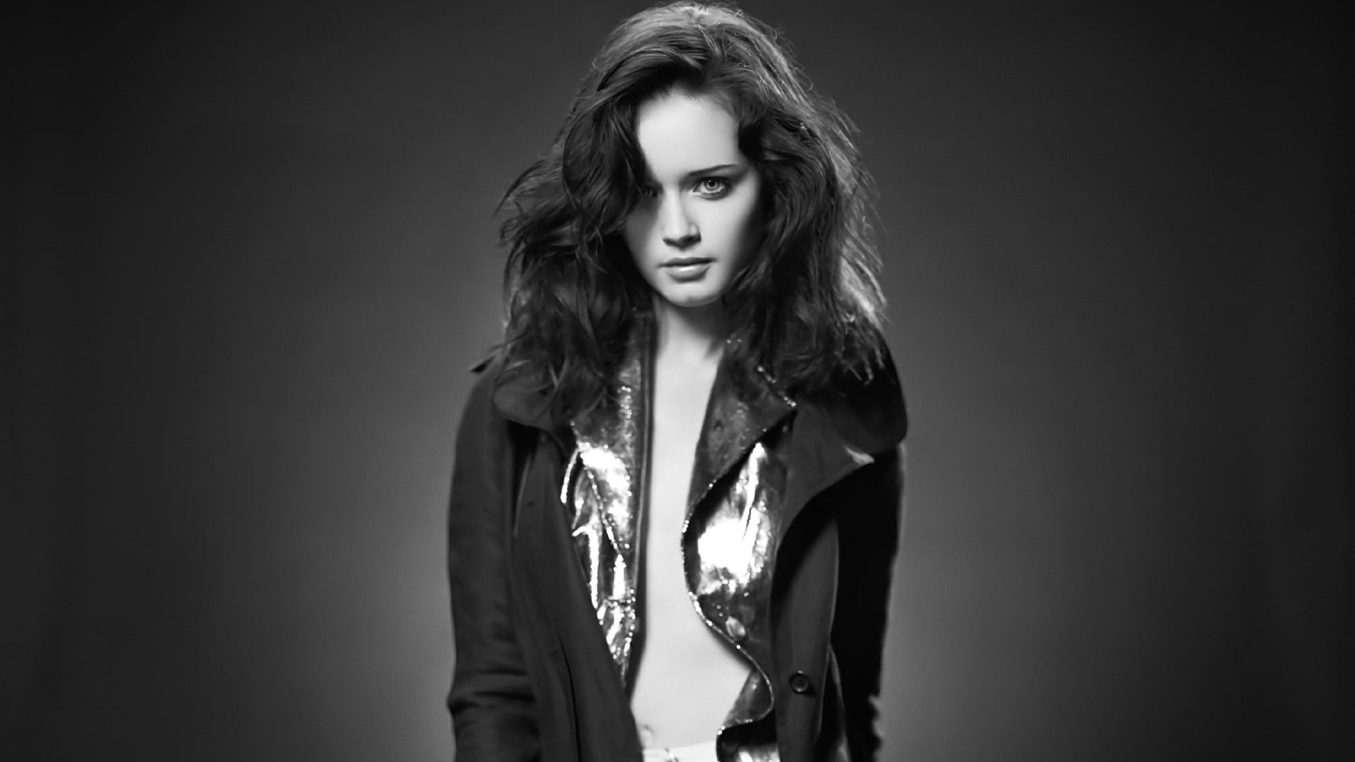 women Alexis Bledel monochrome actress celebrity young adult 10