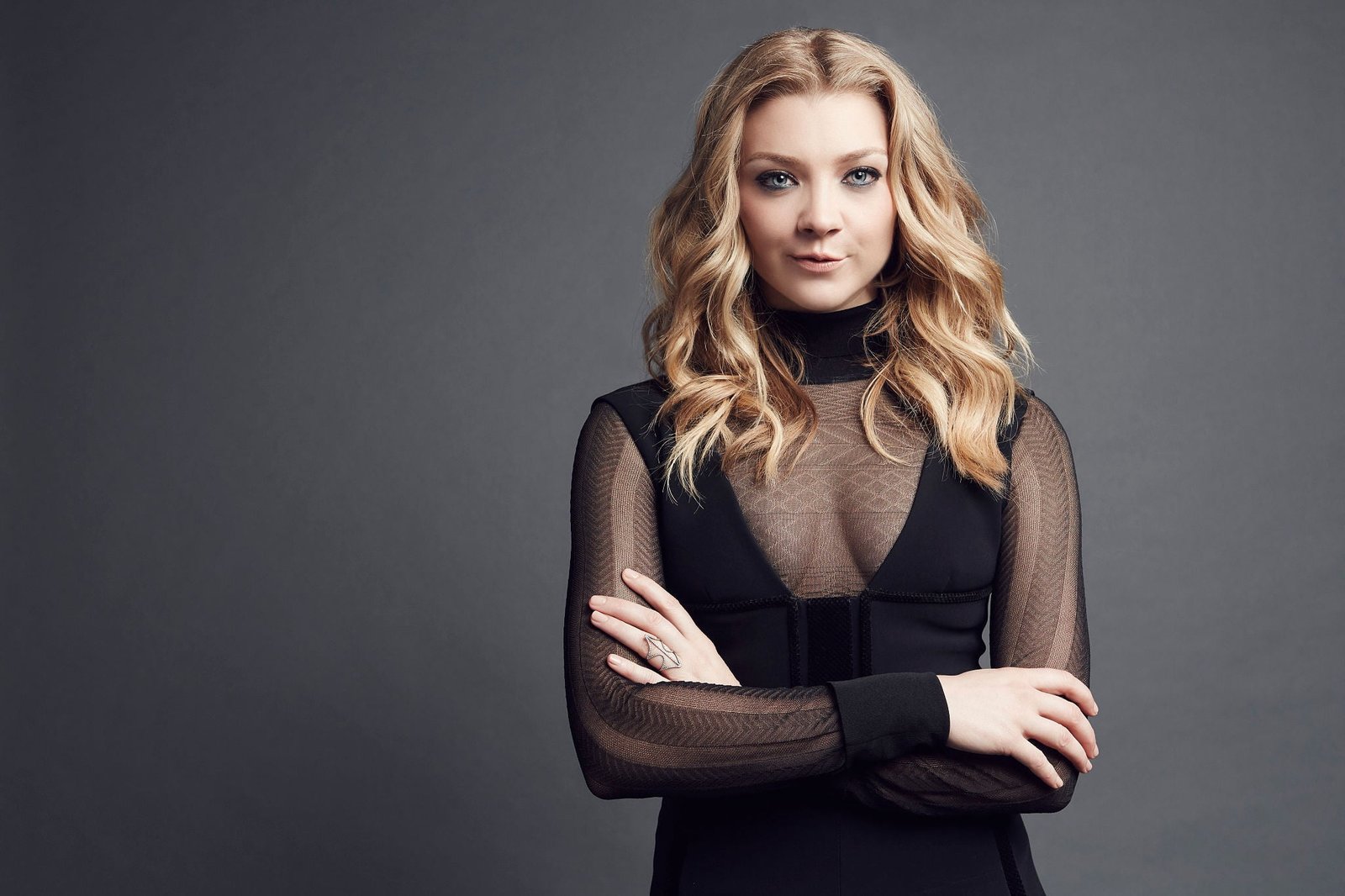 woman wearing black long sleeved bodycon dress Natalie Dormer 2k