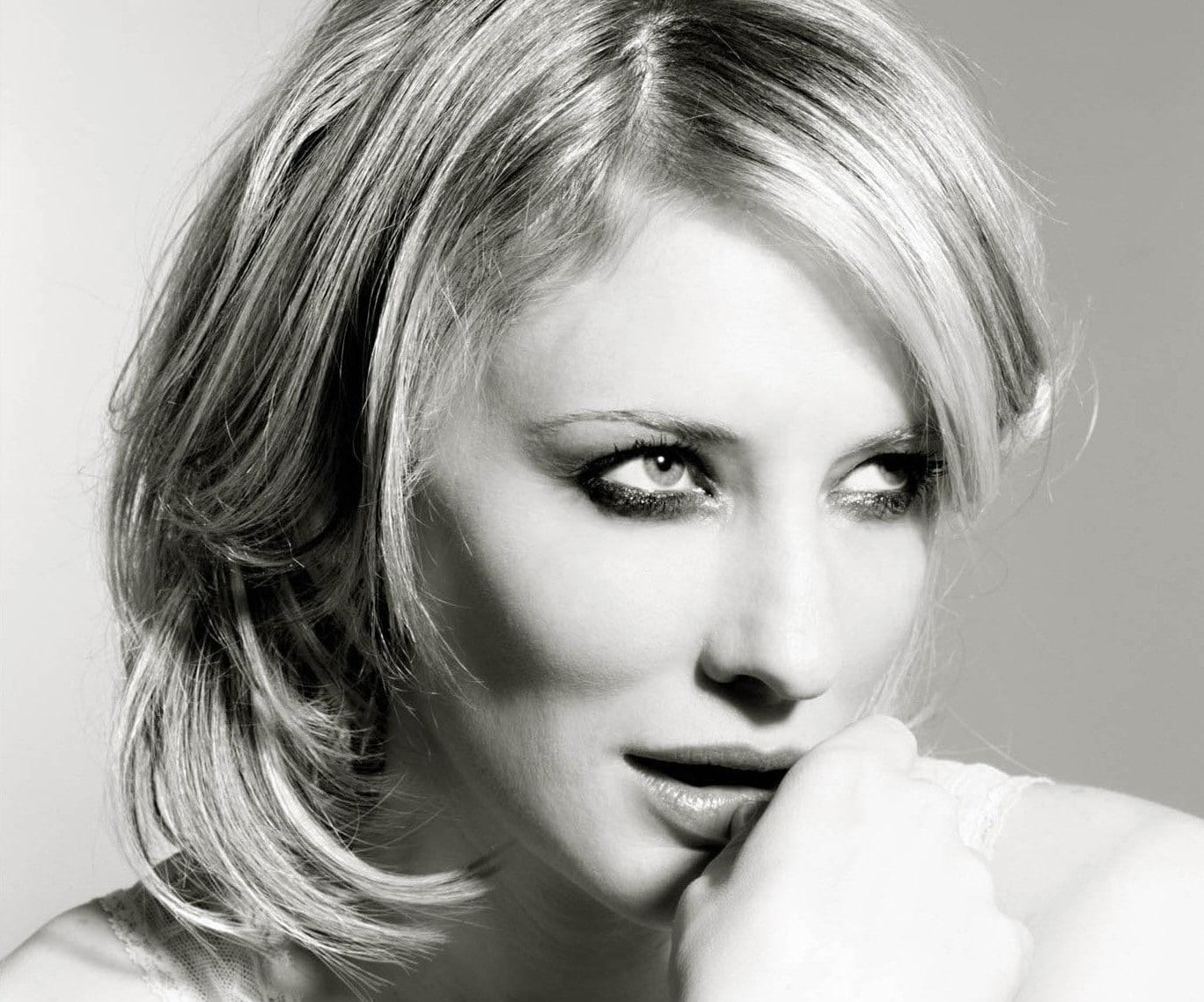 women actress models cate blanchett monochrome faces greyscale People Actresses HD Art
