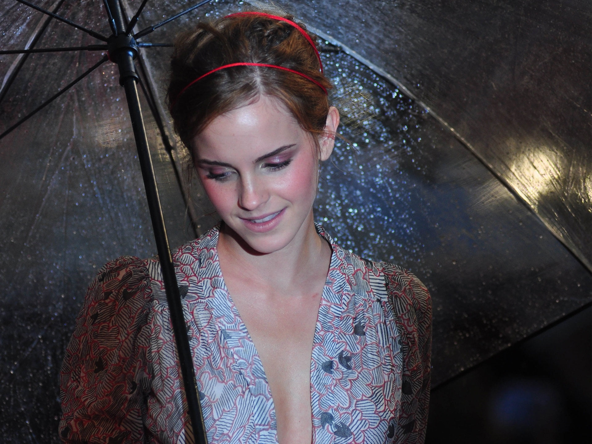 women emma watson actress umbrellas People Actresses HD Art