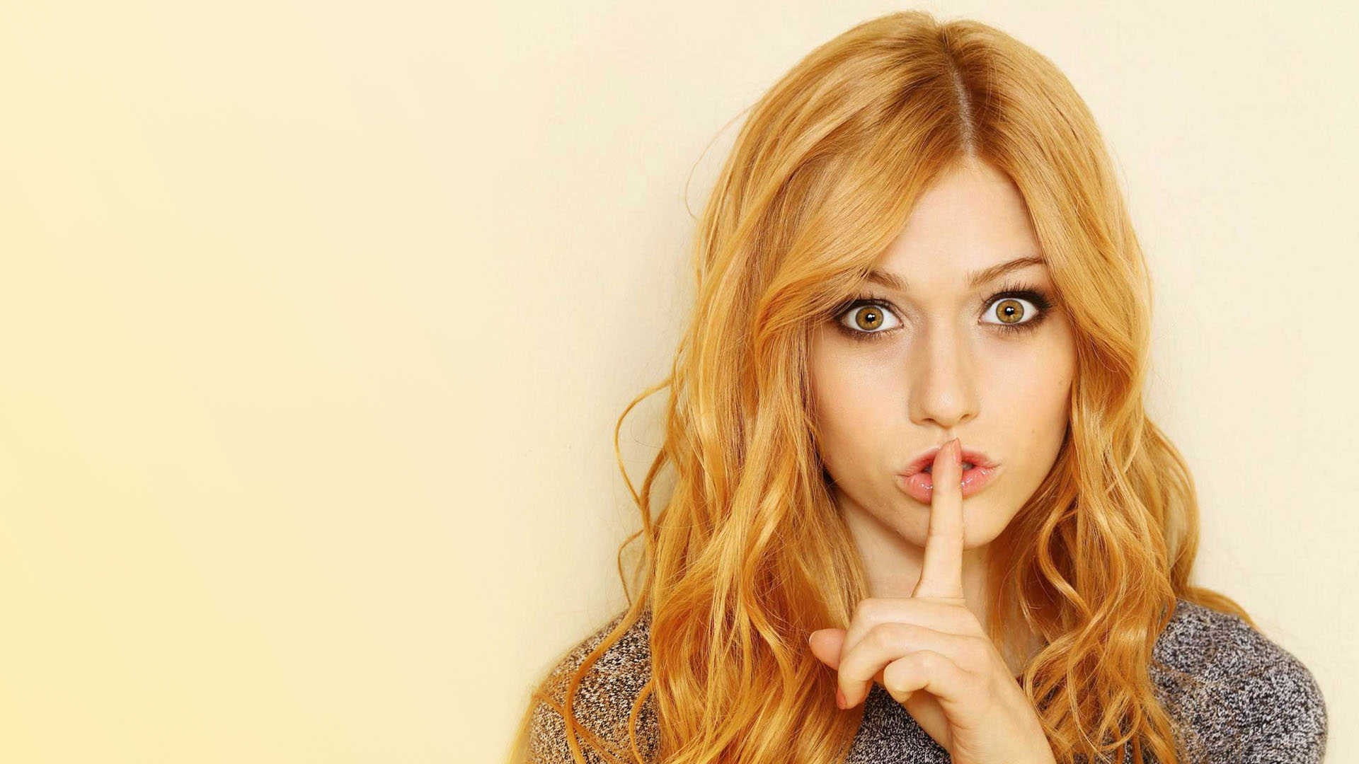 women Katherine Mcnamara celebrity redhead actress finger on lips