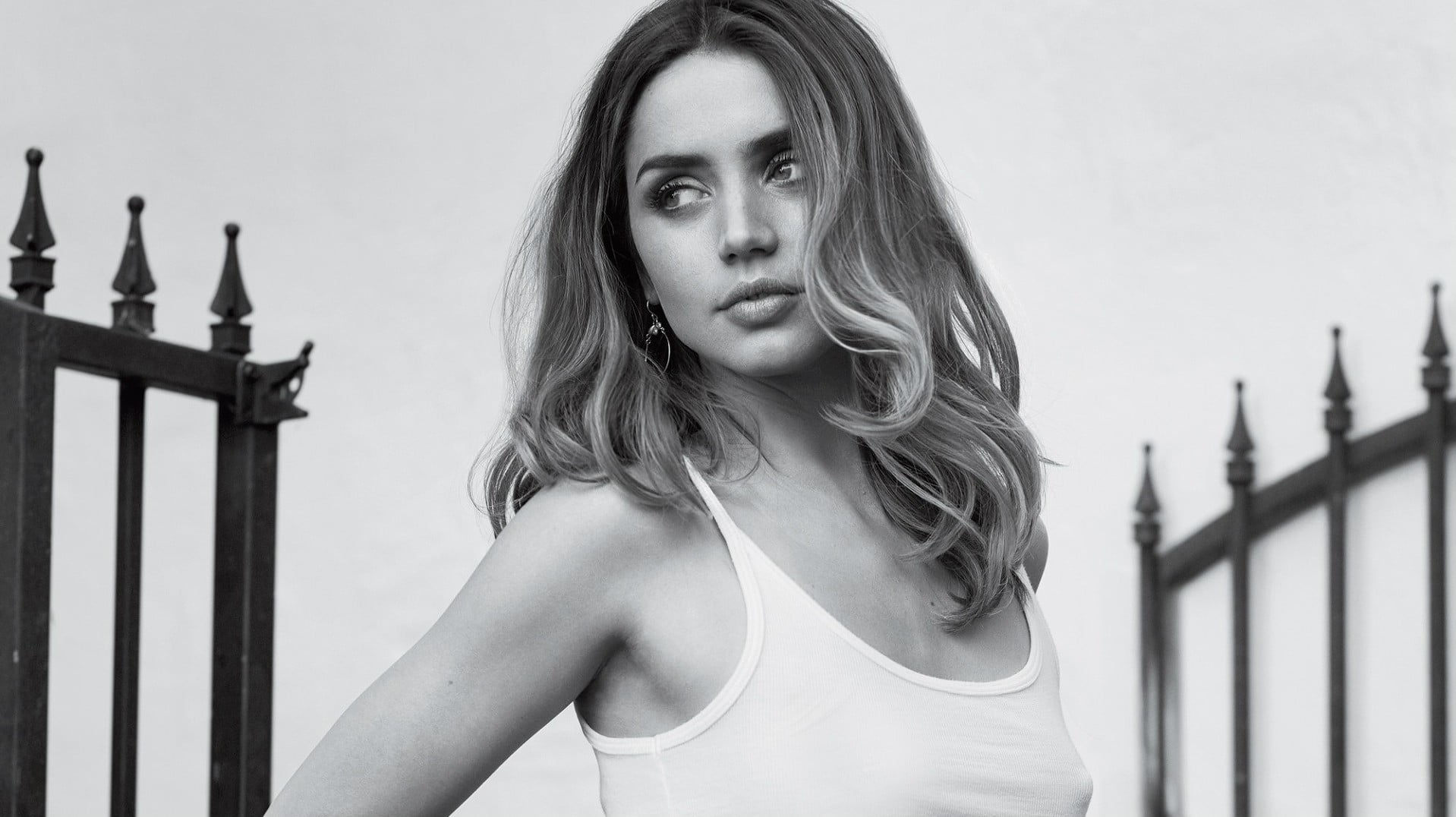 women monochrome Ana de Armas actress Cuba cuban portrait