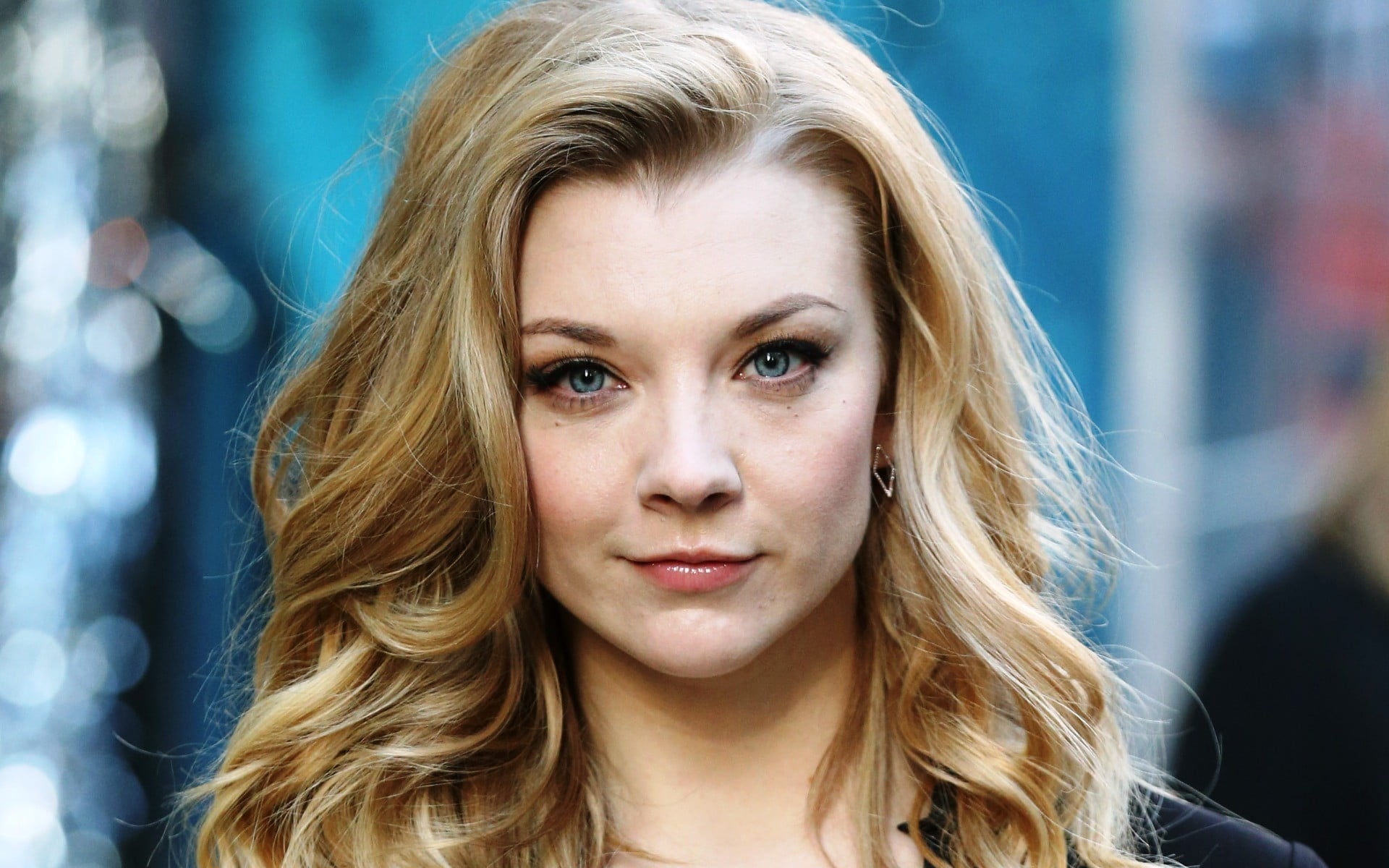 women's black top blonde blue eyes actress Natalie Dormer
