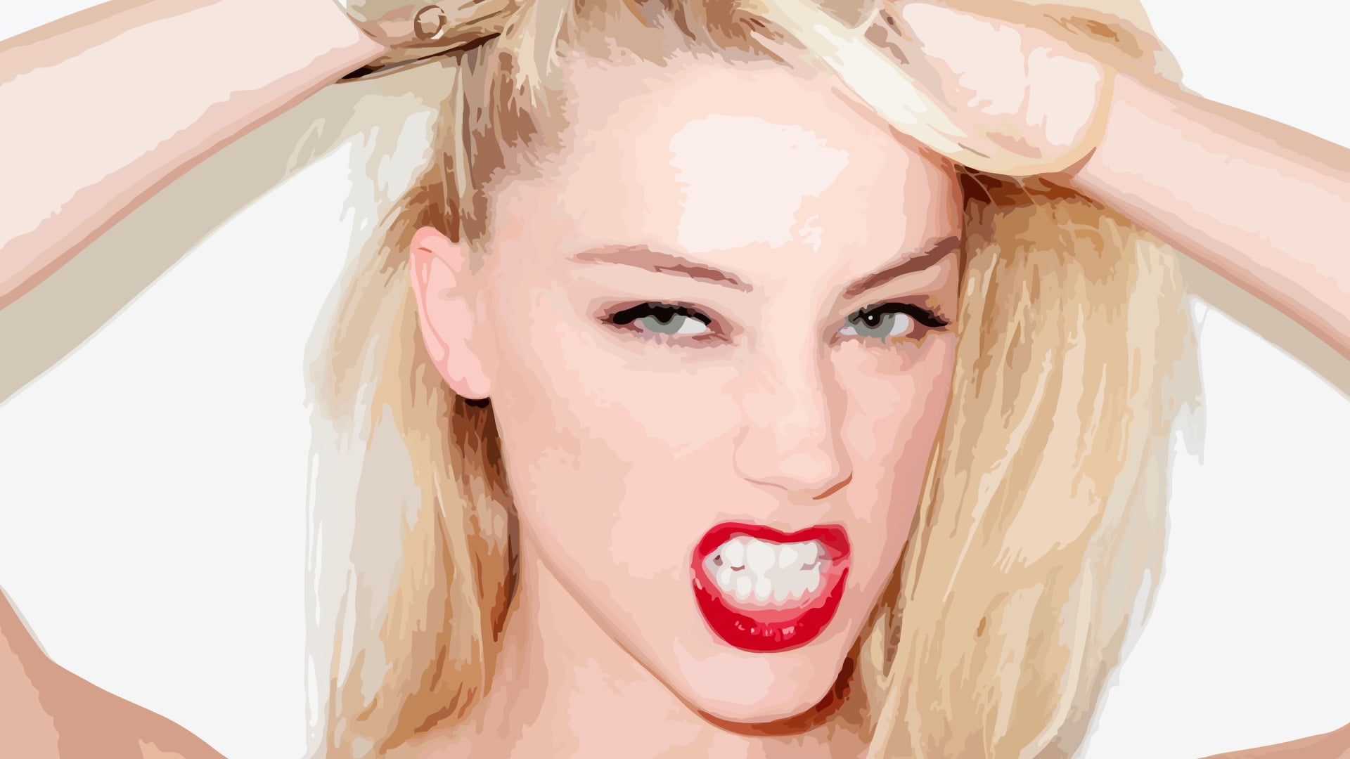 women's red lipstick vector art Terry Richardson Amber Heard