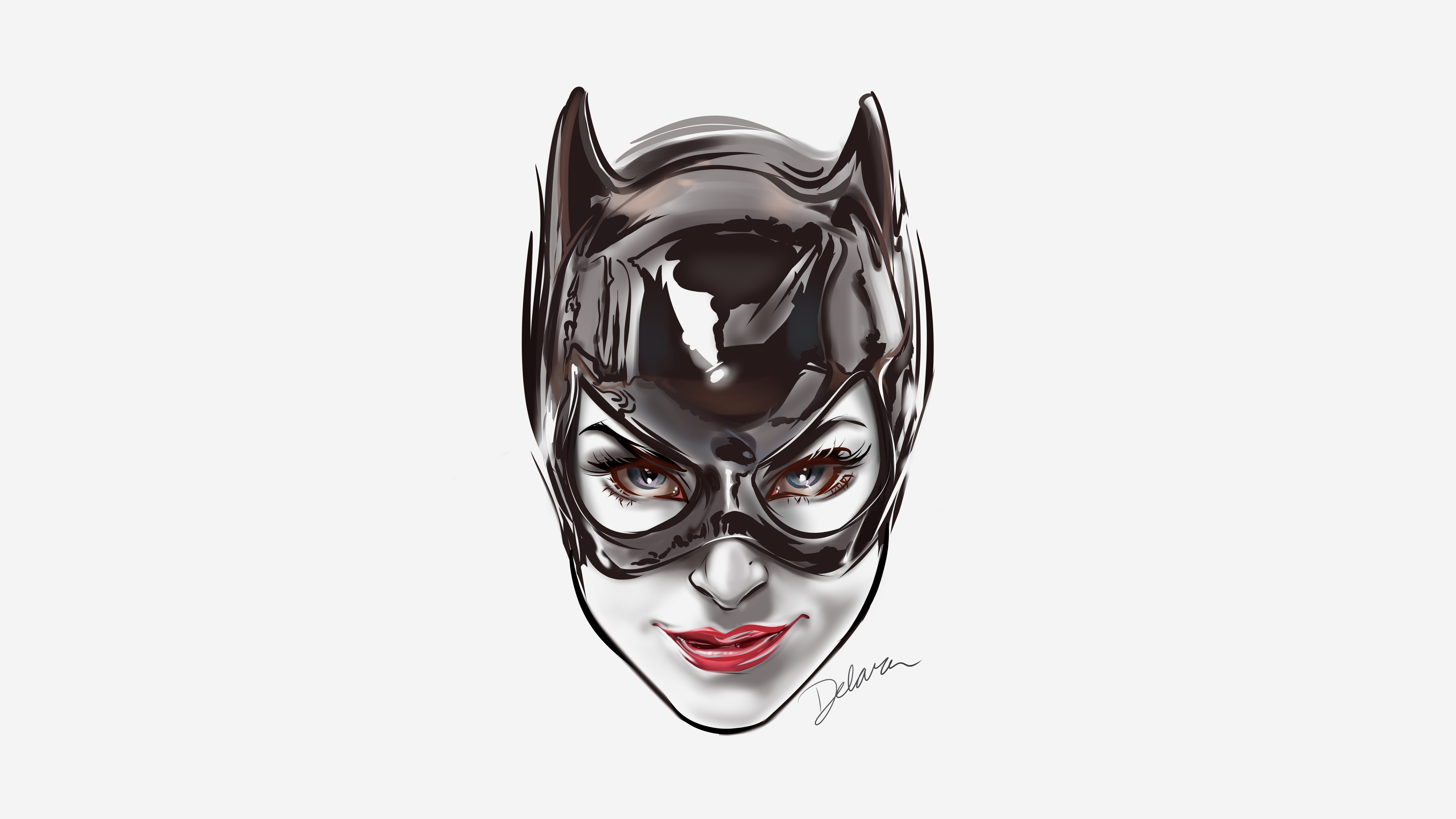 Minimal Artwork Catwoman studio shot mask disguise 2k 4k 5k 8k